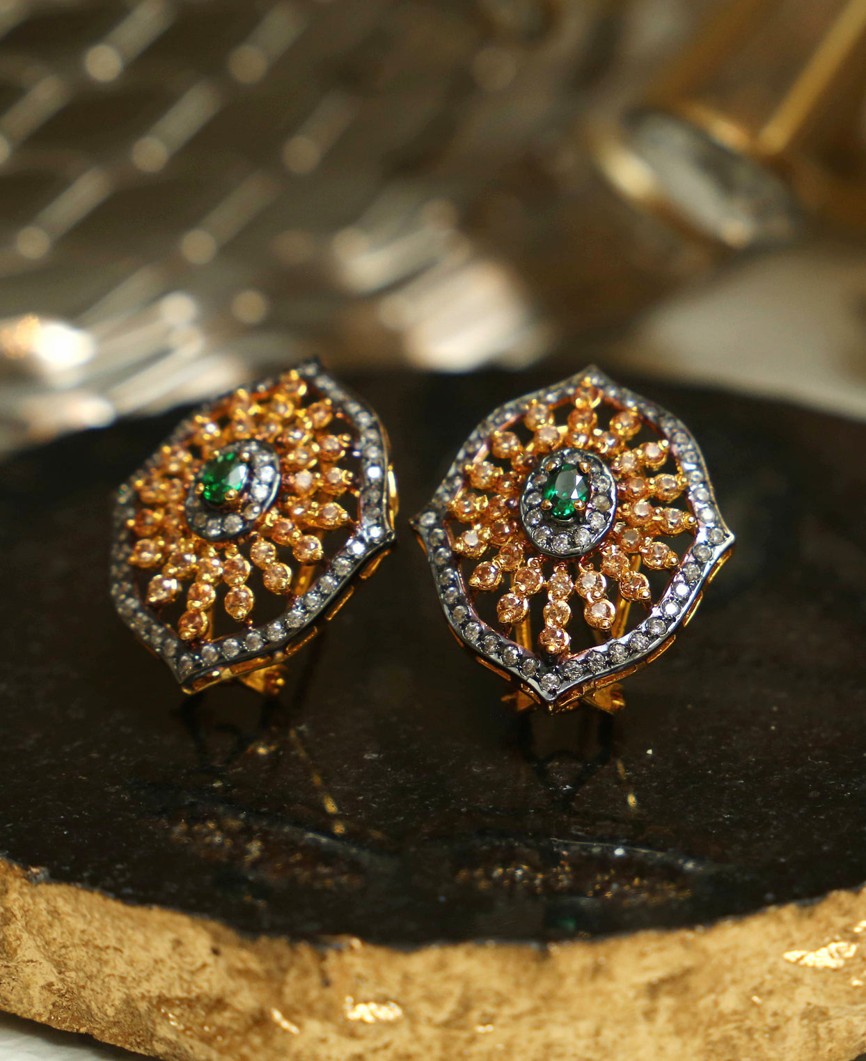 Green Champagne Studs