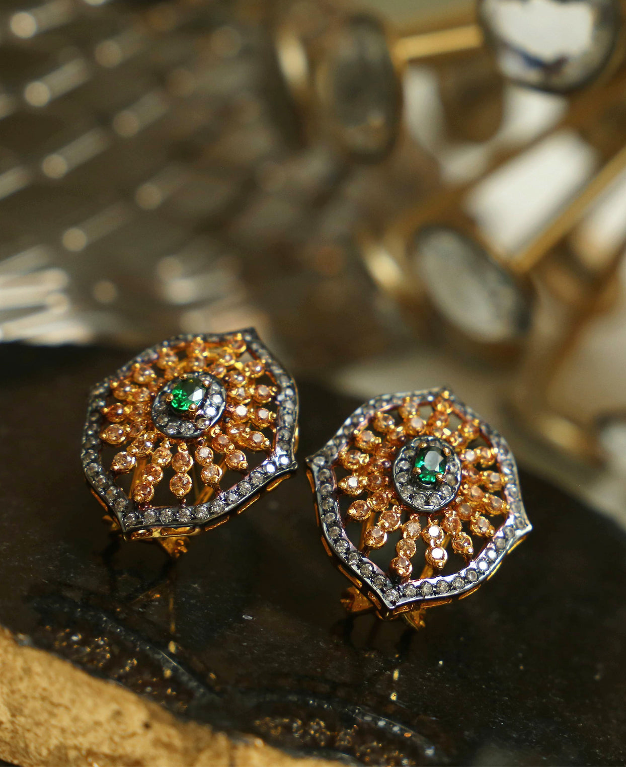 Green Champagne Studs