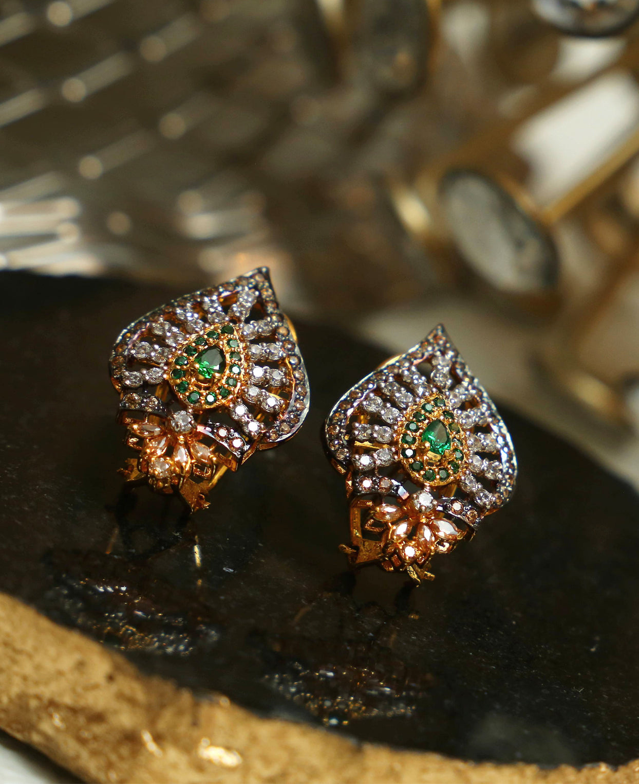 Green Champagne Studs 2