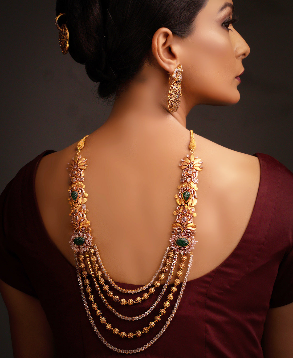 Texture Carving Emerald Mala