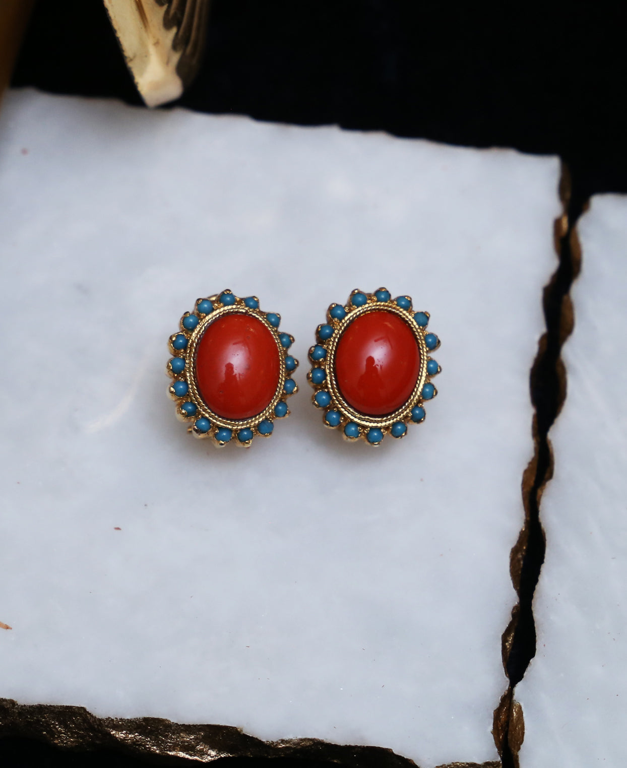 Coral Feroza Oval Tops