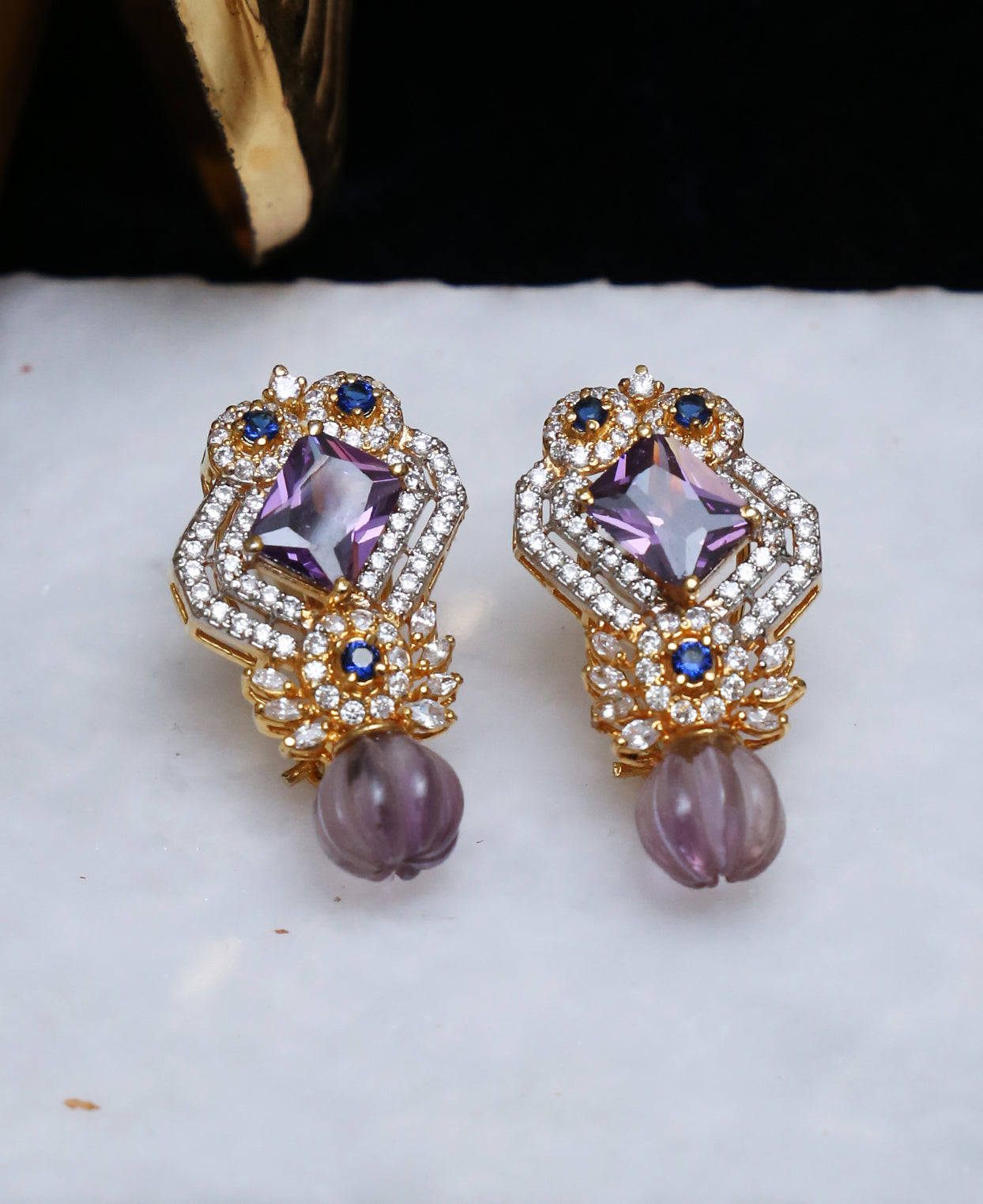 Purple Quartz Earrings Studs