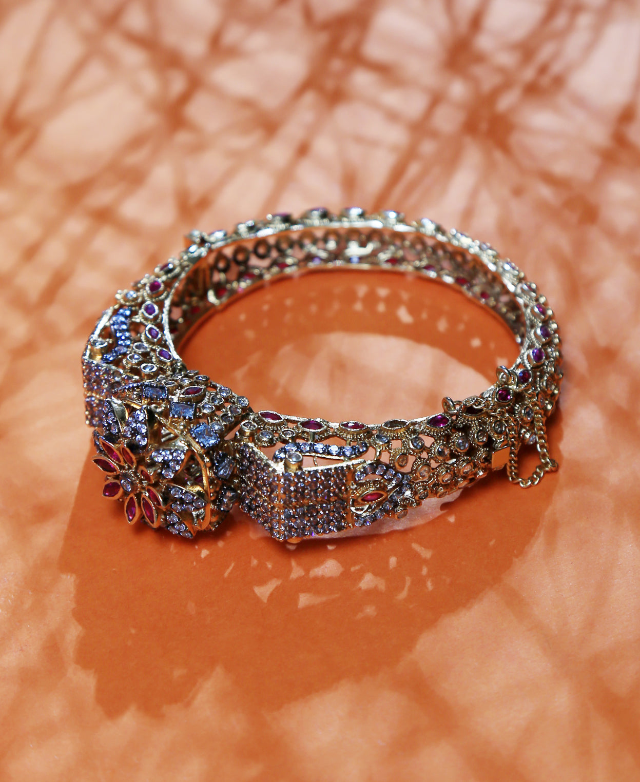 Ruby and Grey Polki Crown Kara