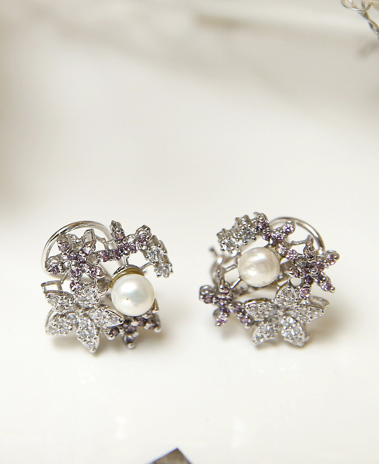 Pink Pearl Encrysted Studs