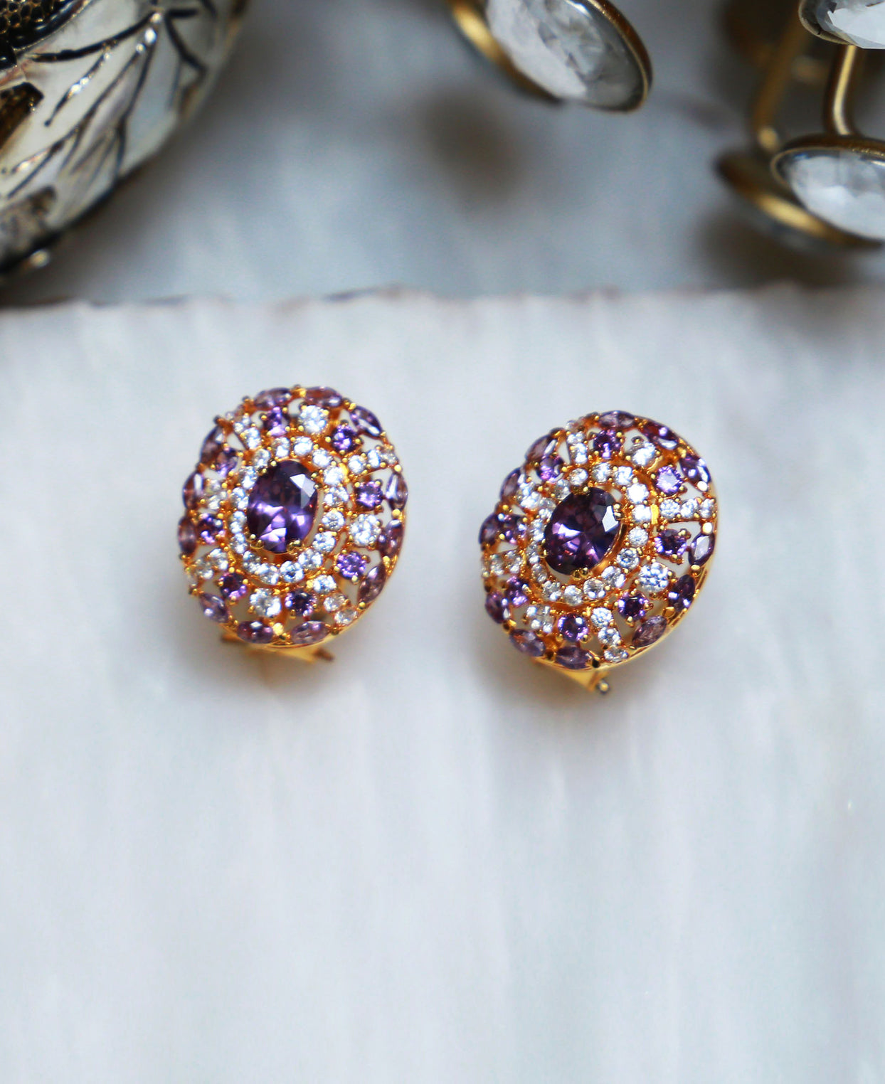 Voilet Oversized Studs