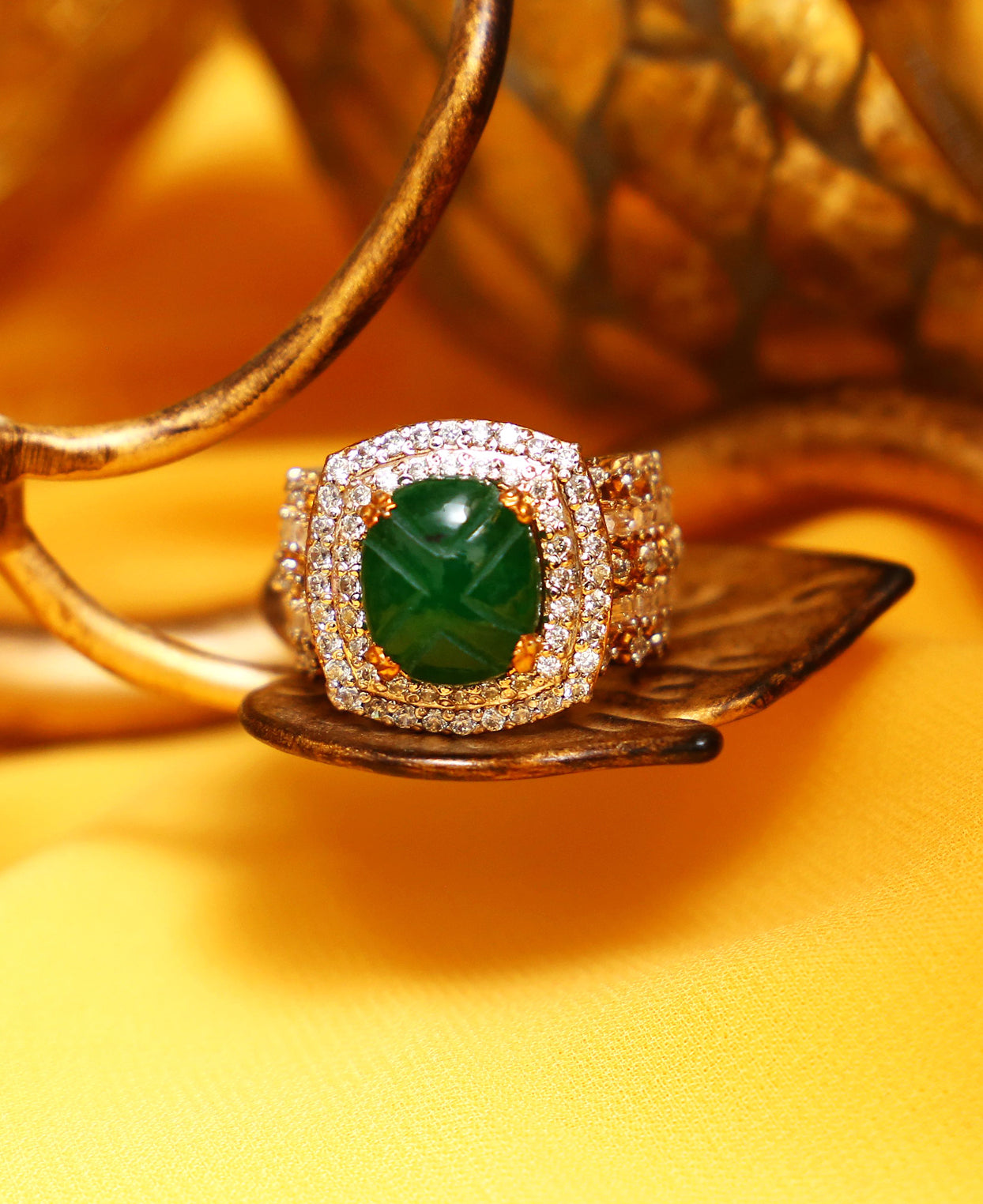 Statement Maker Carved gemstone Ring