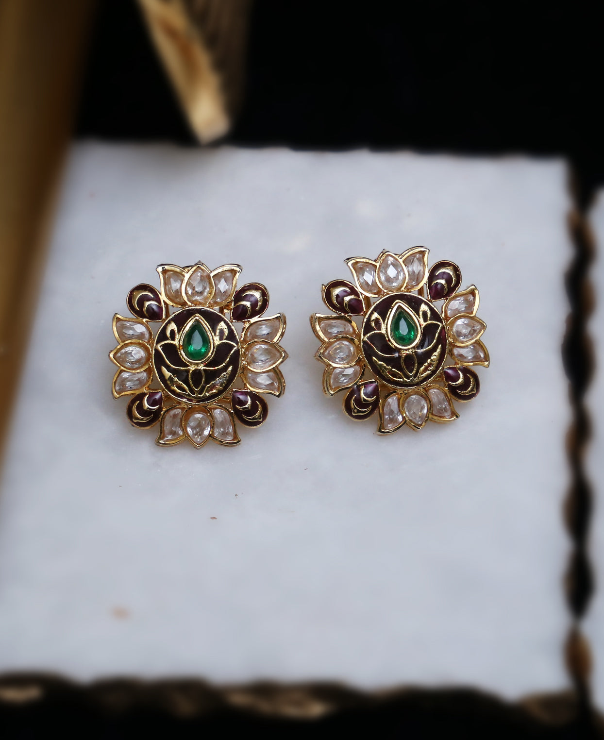 Polki Maroon Meena Tops