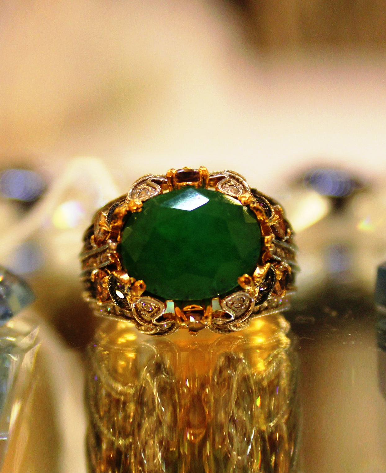 Vintage Green Cocktail Ring