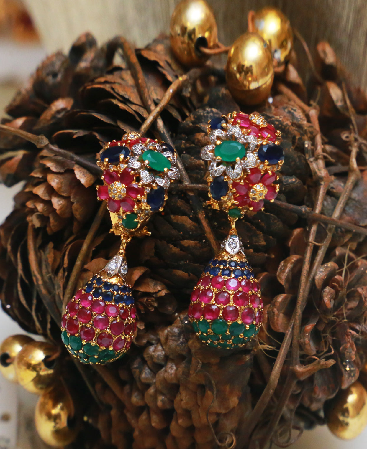 Tri Colored Earrings