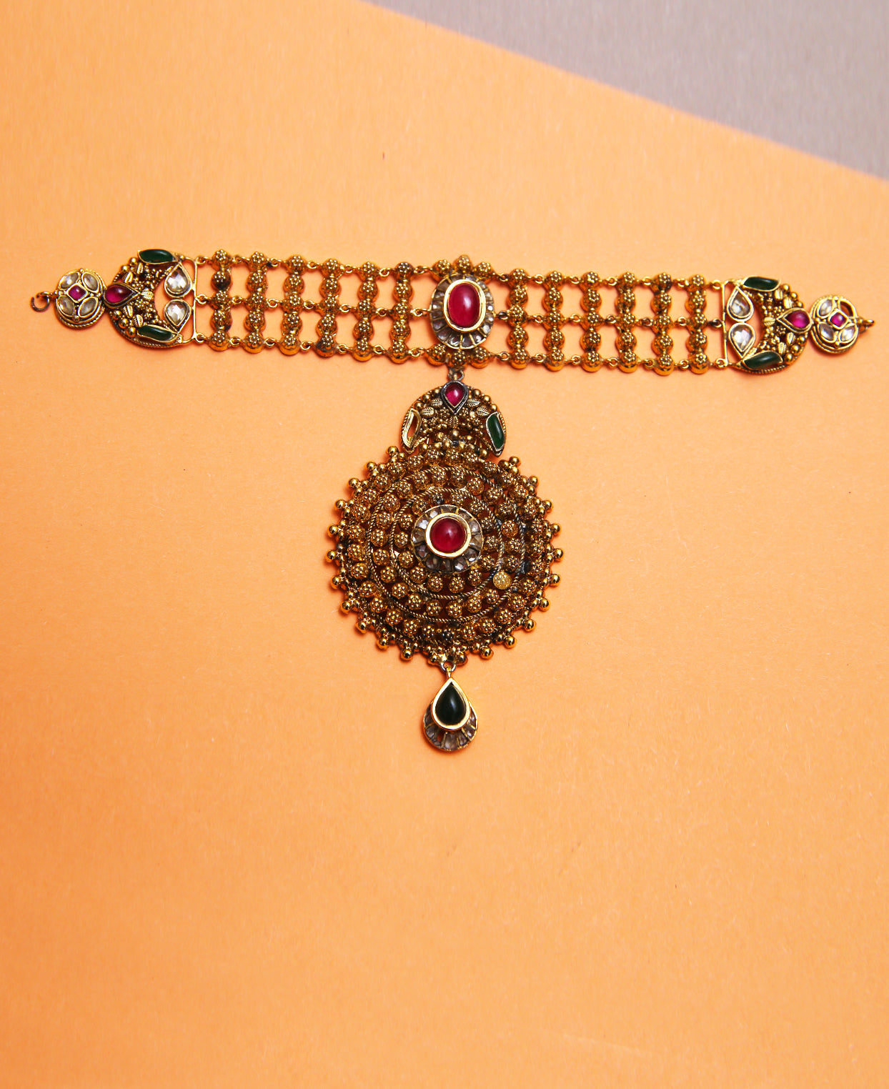 Old School Gold Choker and Dholna Set