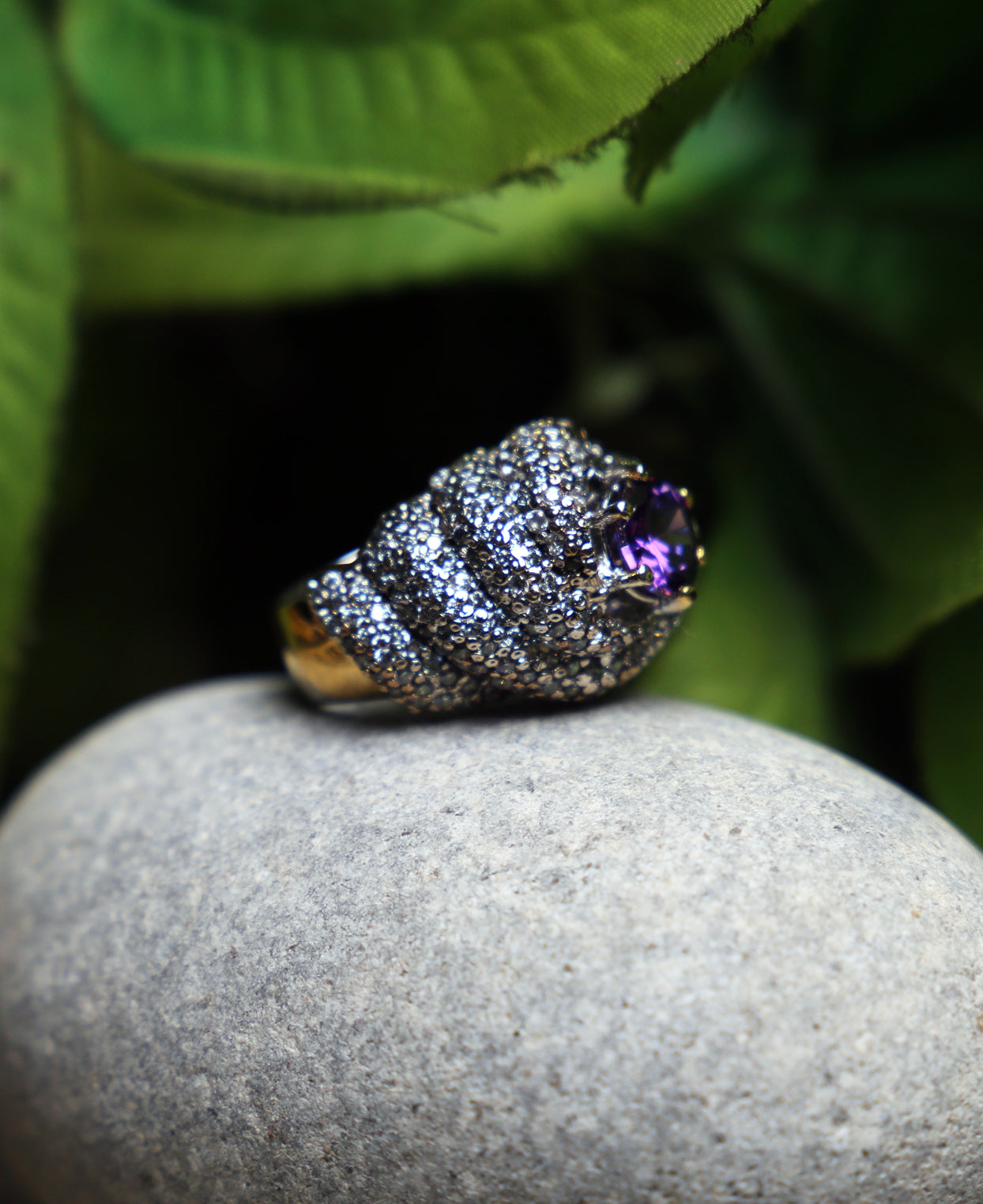 Purple HoneyComb Ring