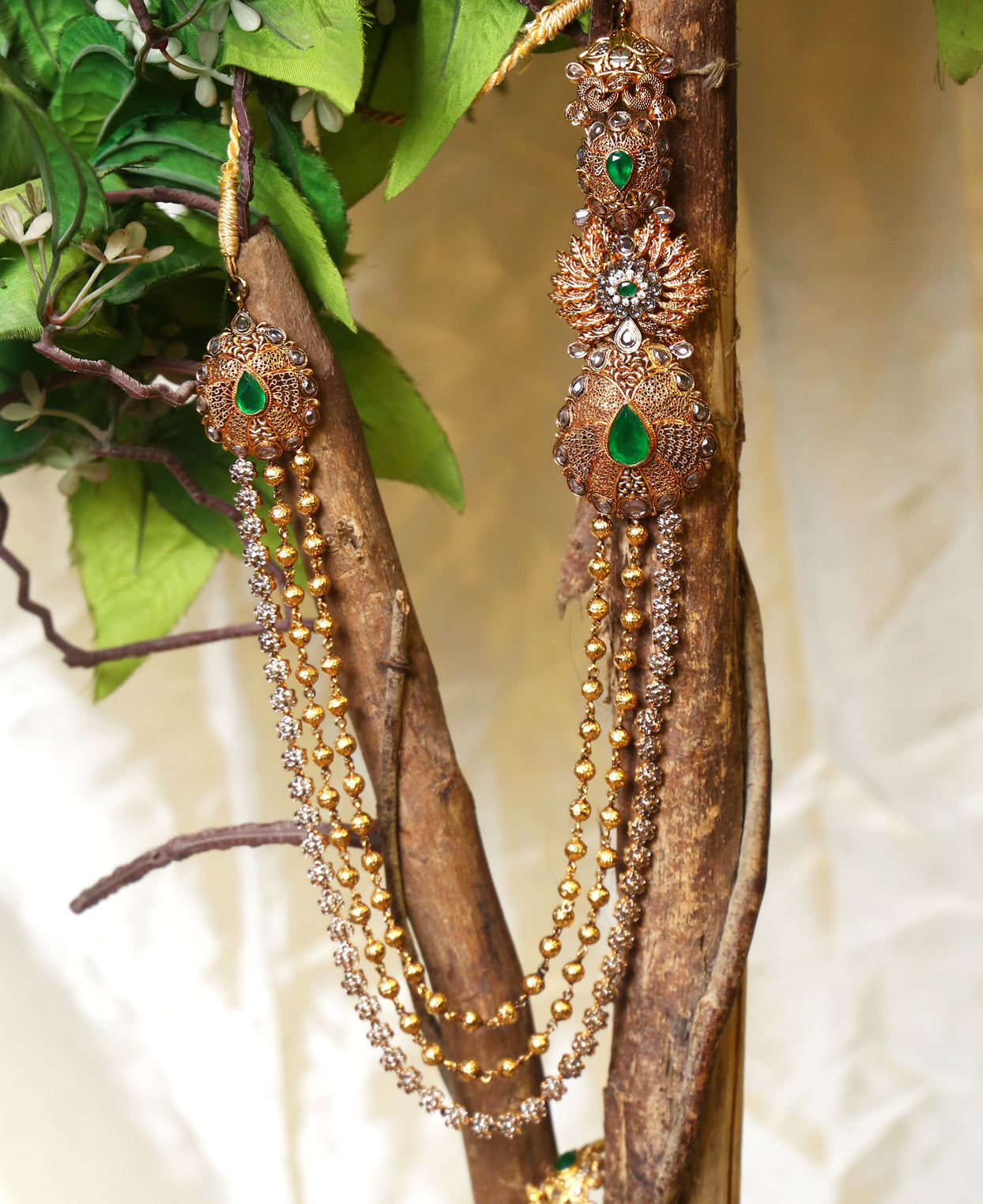 Jade Filigree and Ball Maala