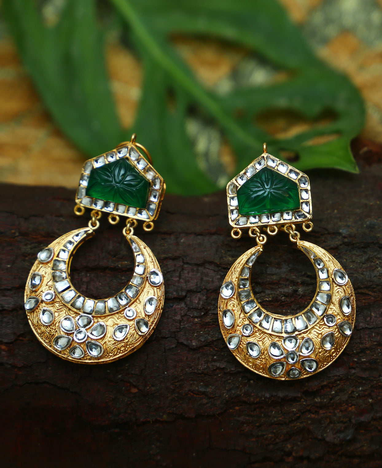 Carved-Texture-Kundan-Bali