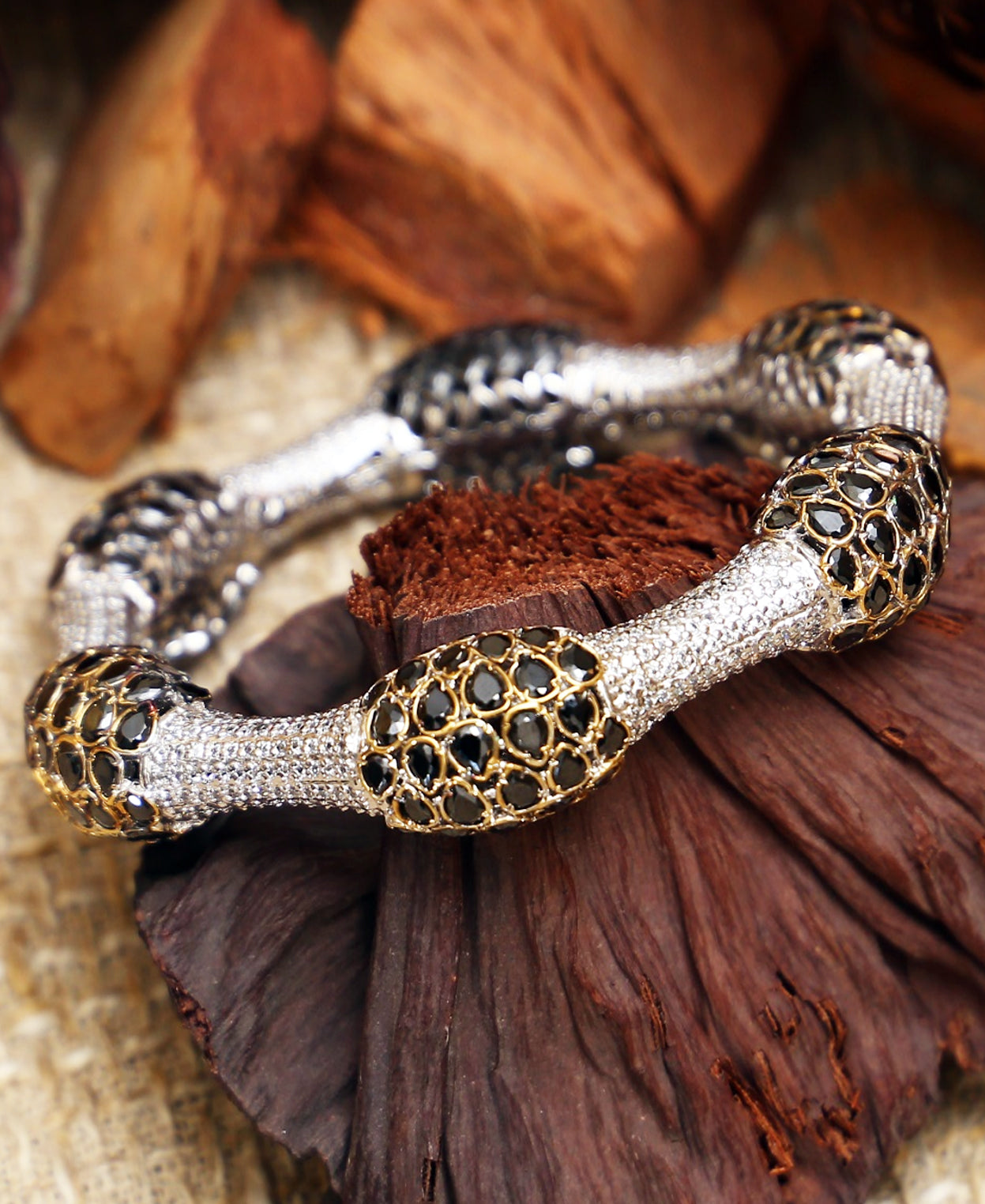 Hexagonal Black And Clear Zircons Kara