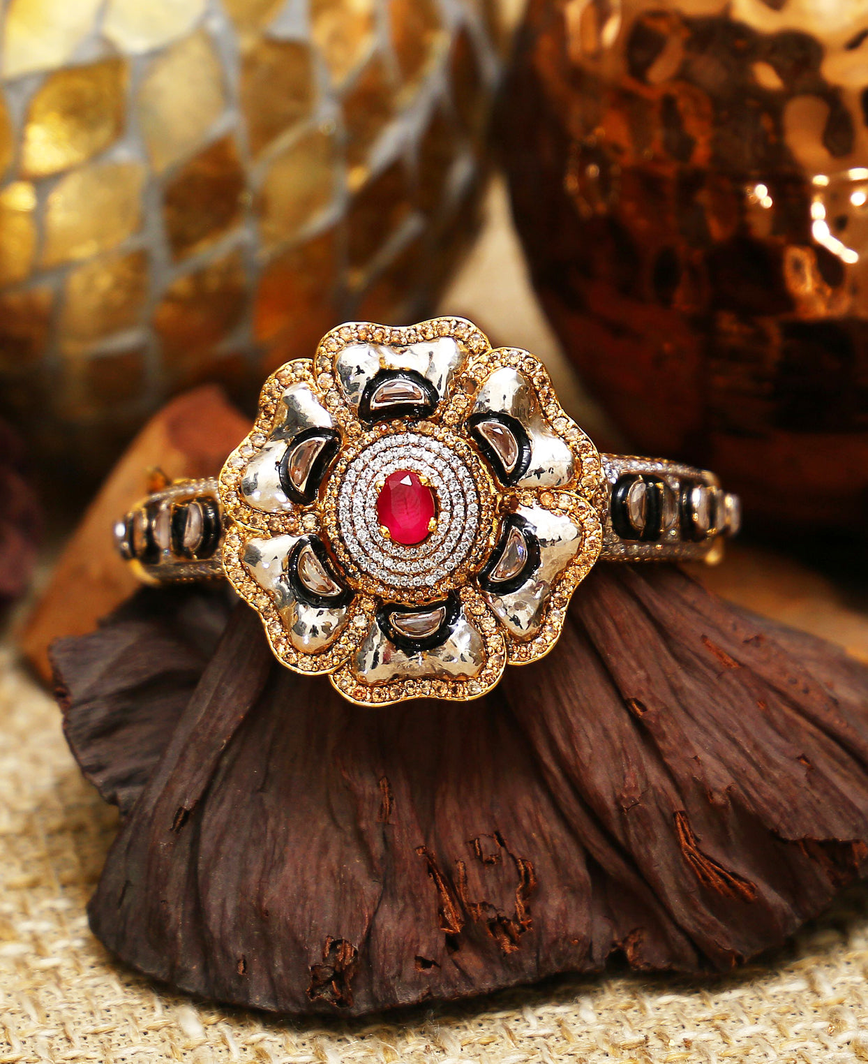 Flower Pipe and Treated Rubies Kara