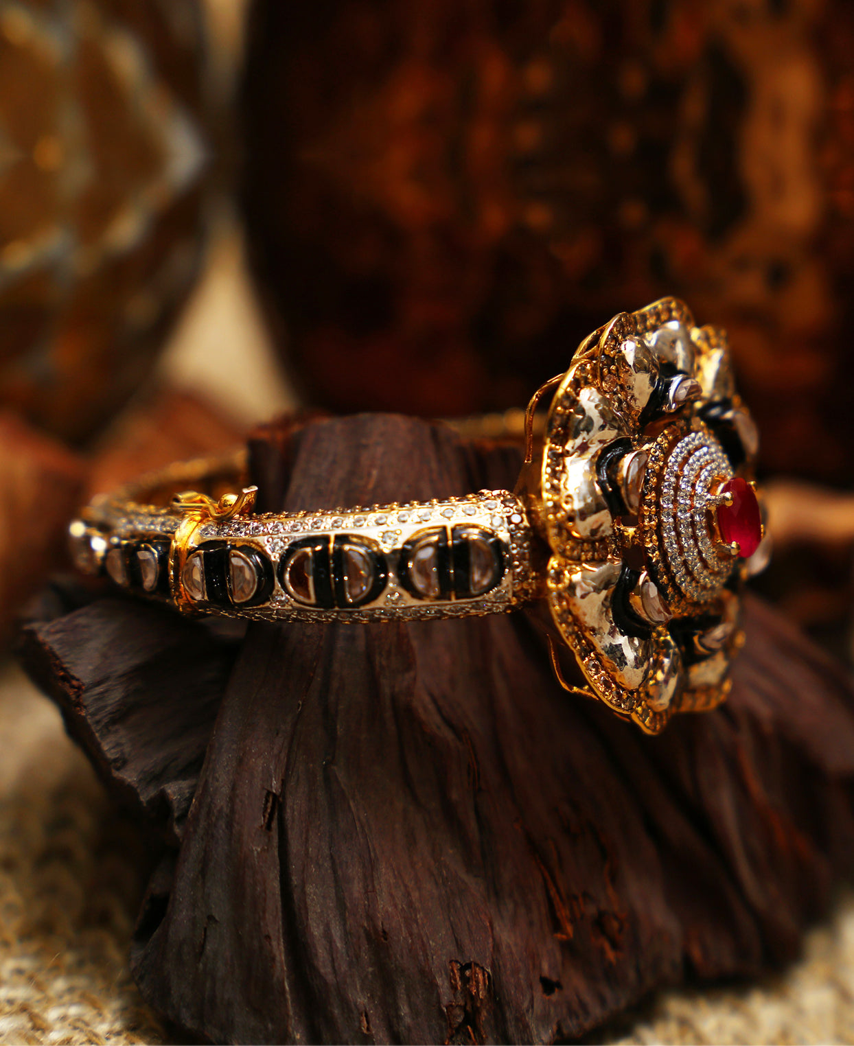 Flower Pipe Meenakari Kara