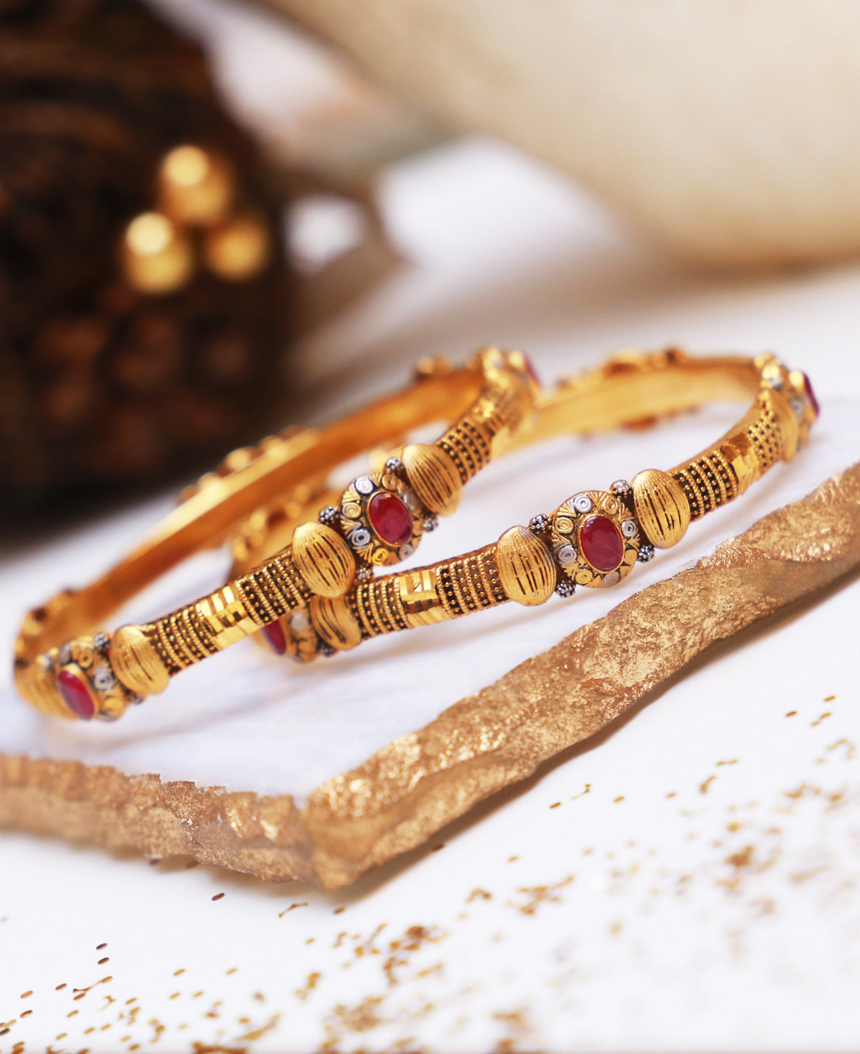 Ruby Gold Thread Karai