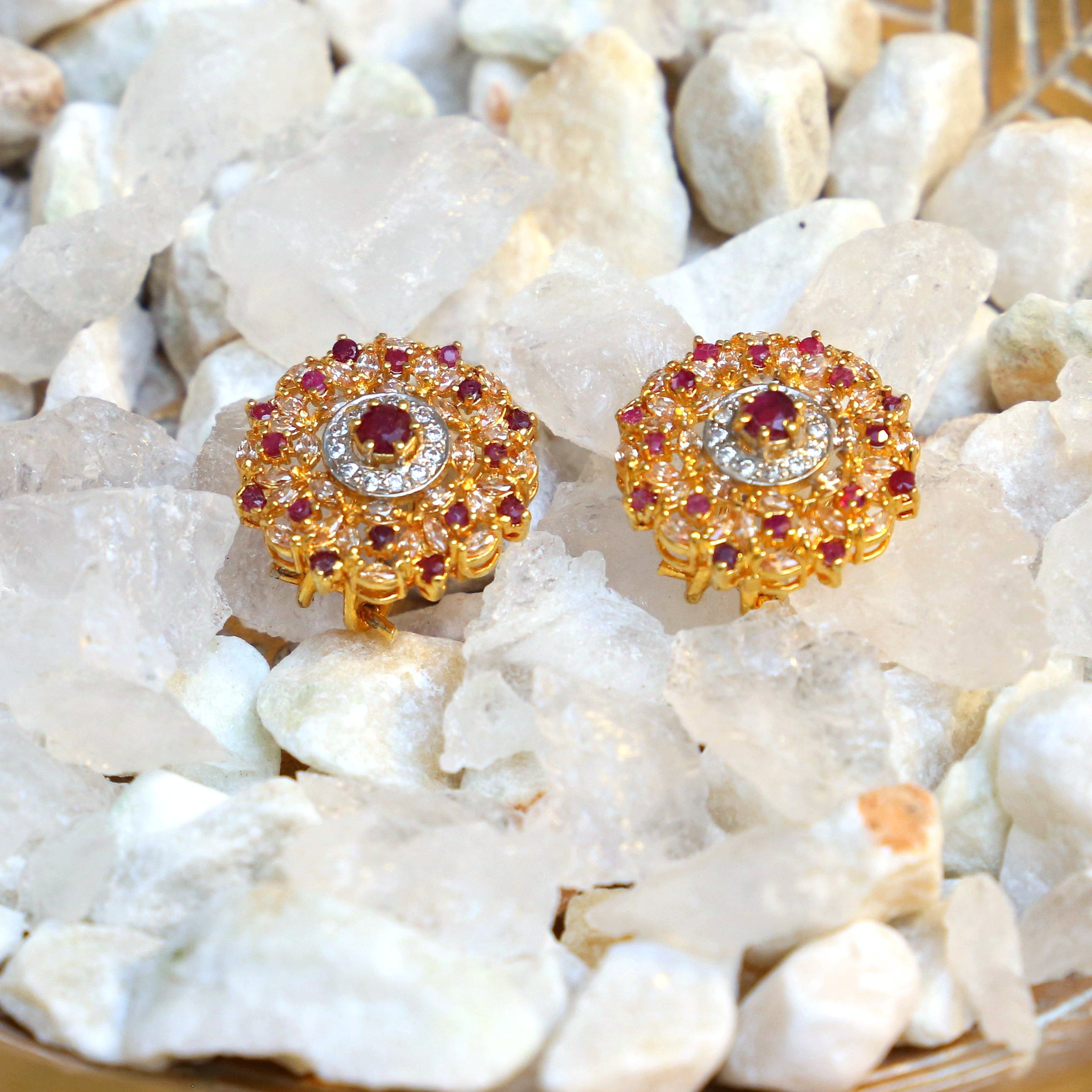 Champagne and Ruby Sphere Tops