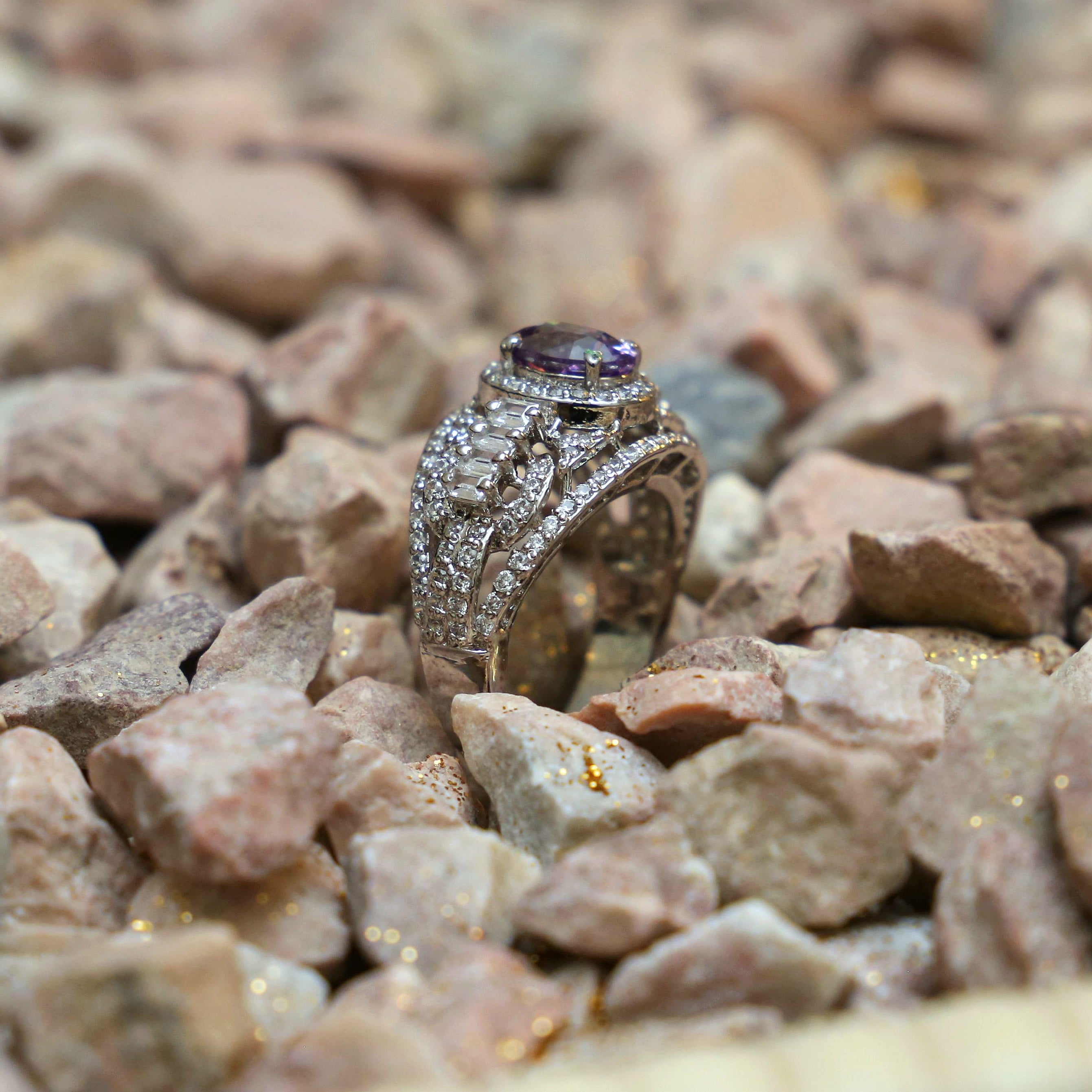 Purple Royalty Baguette Ring