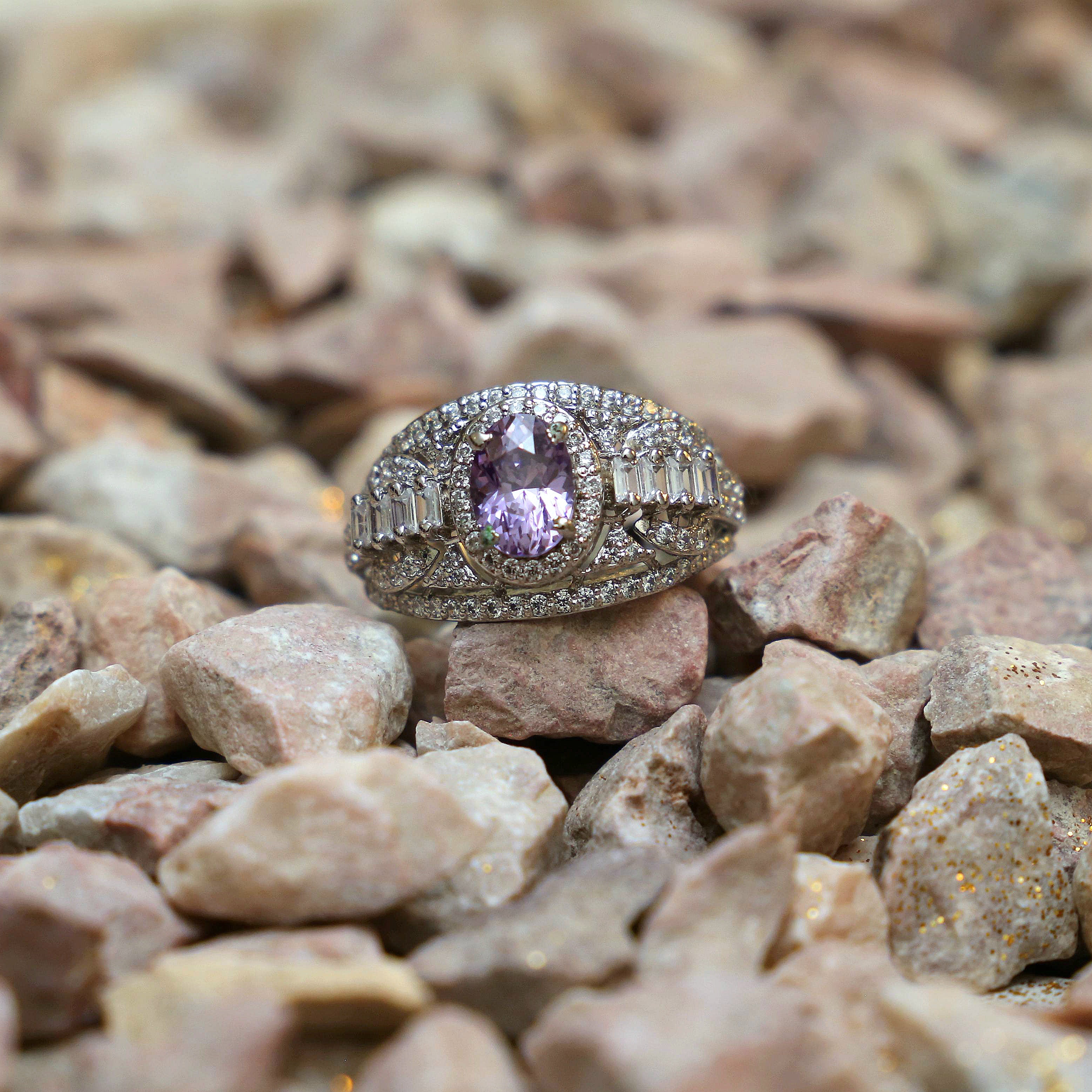 Purple Royalty Baguette Ring