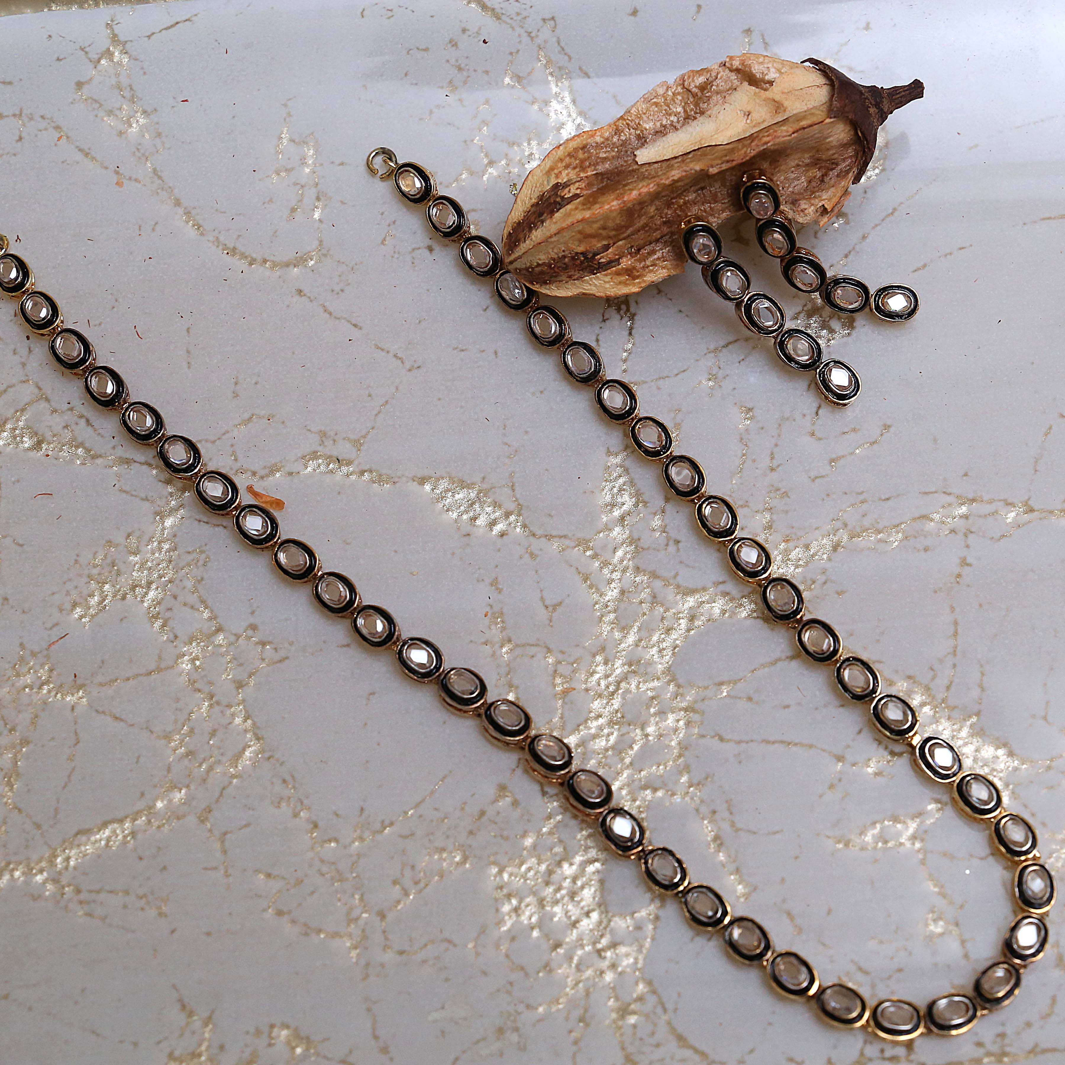 Polki Meenakari Palli Set