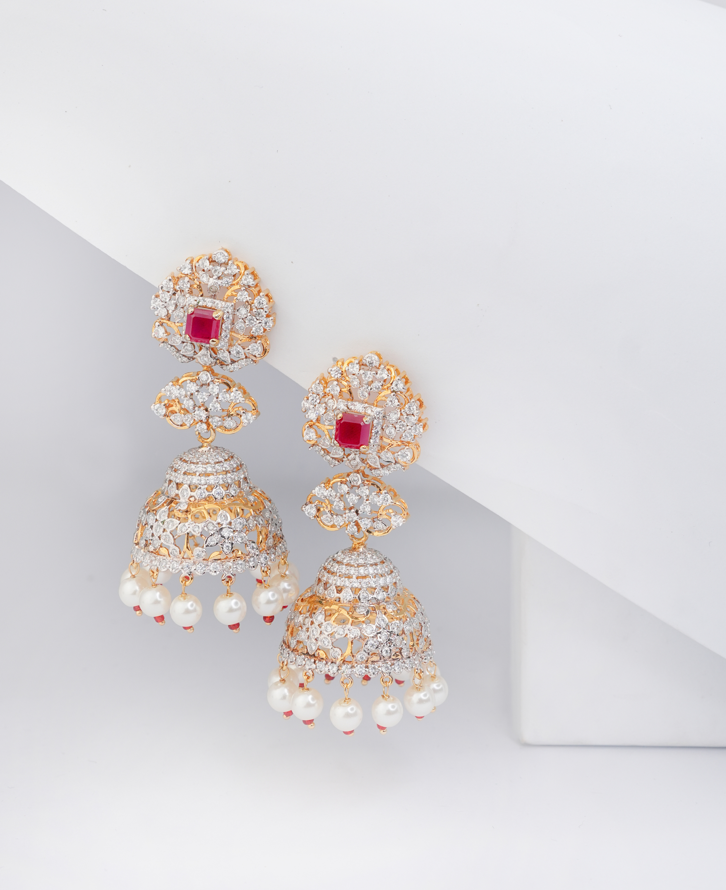 Ruby Rosette Jhumka