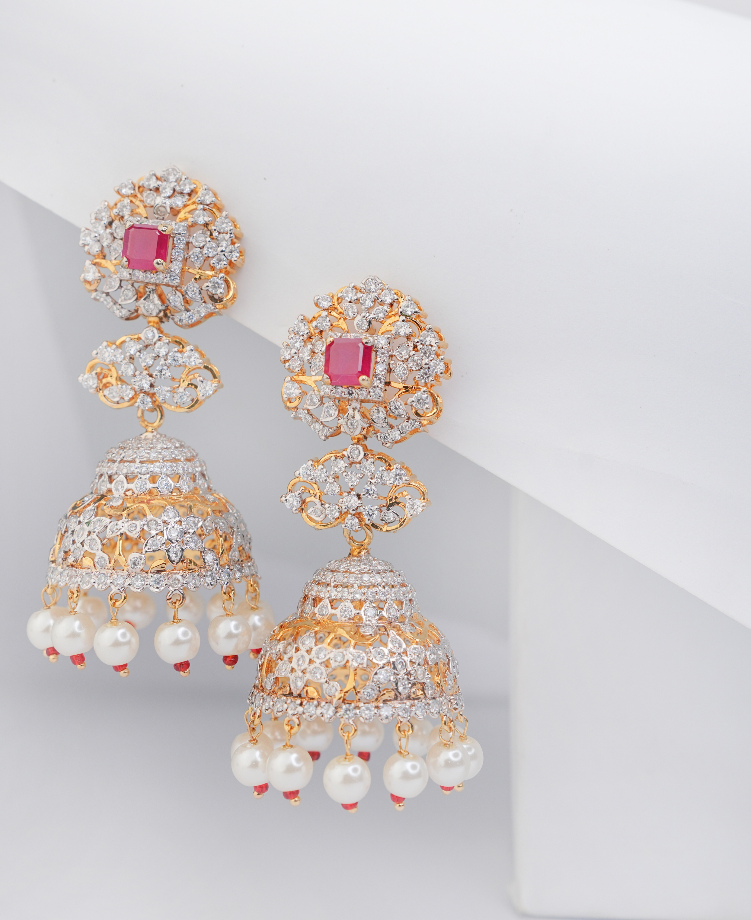 Ruby Rosette Jhumka