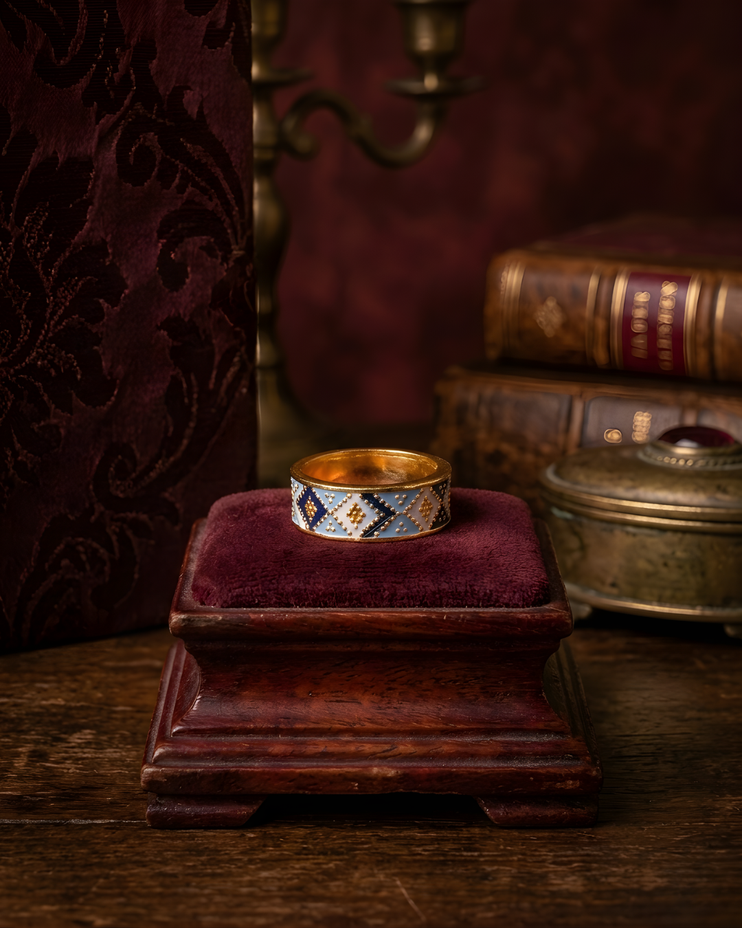 Blue Enamel Ring