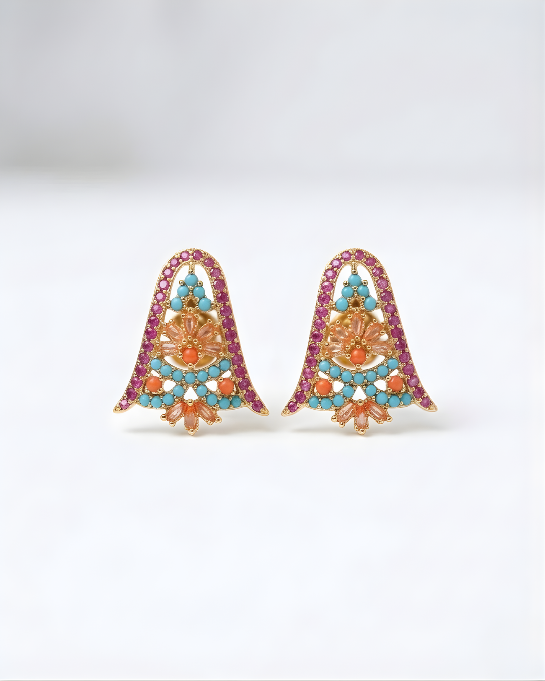 Ruby Feroza Champagne Studs