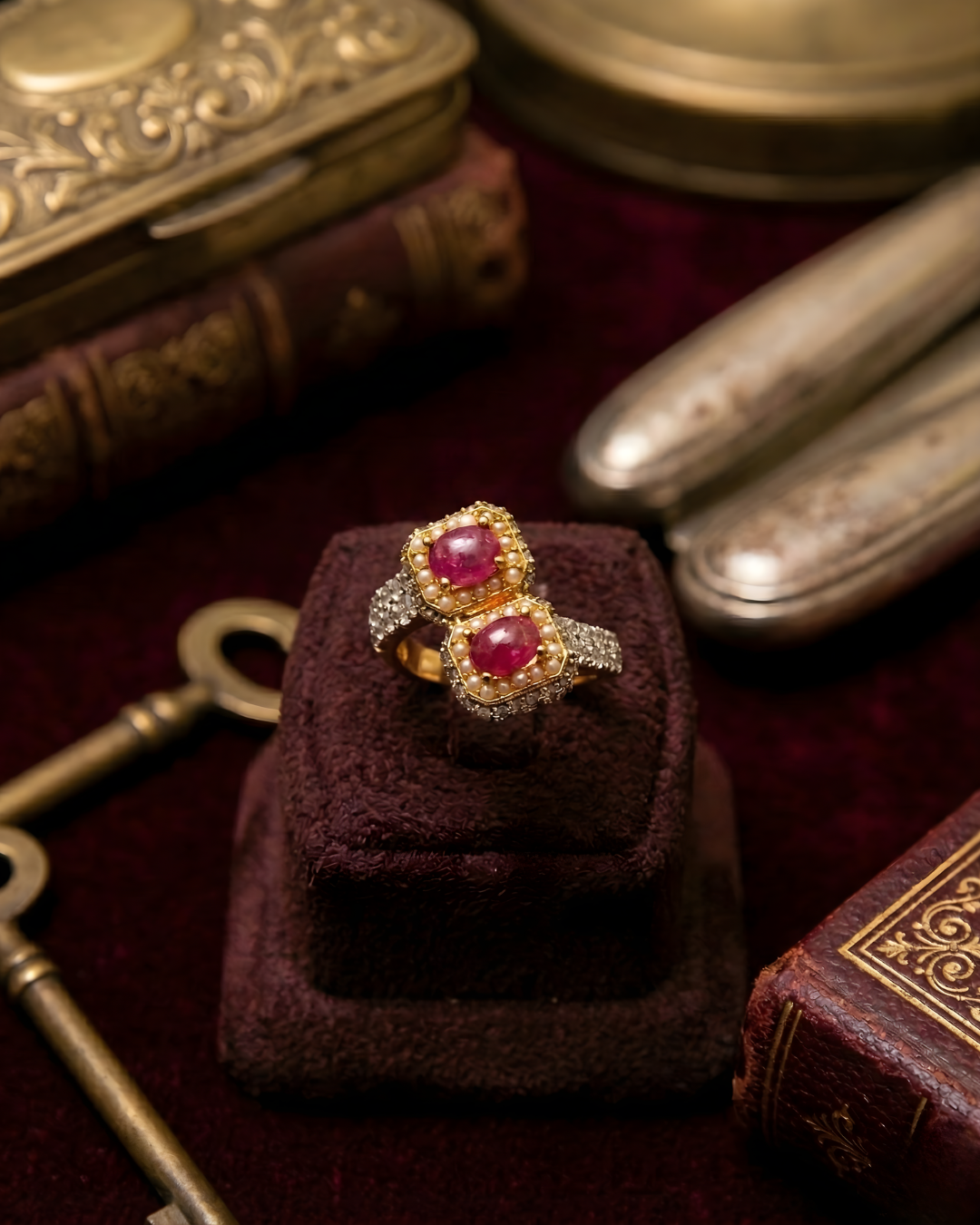 Double Treated Ruby Luxury Ring