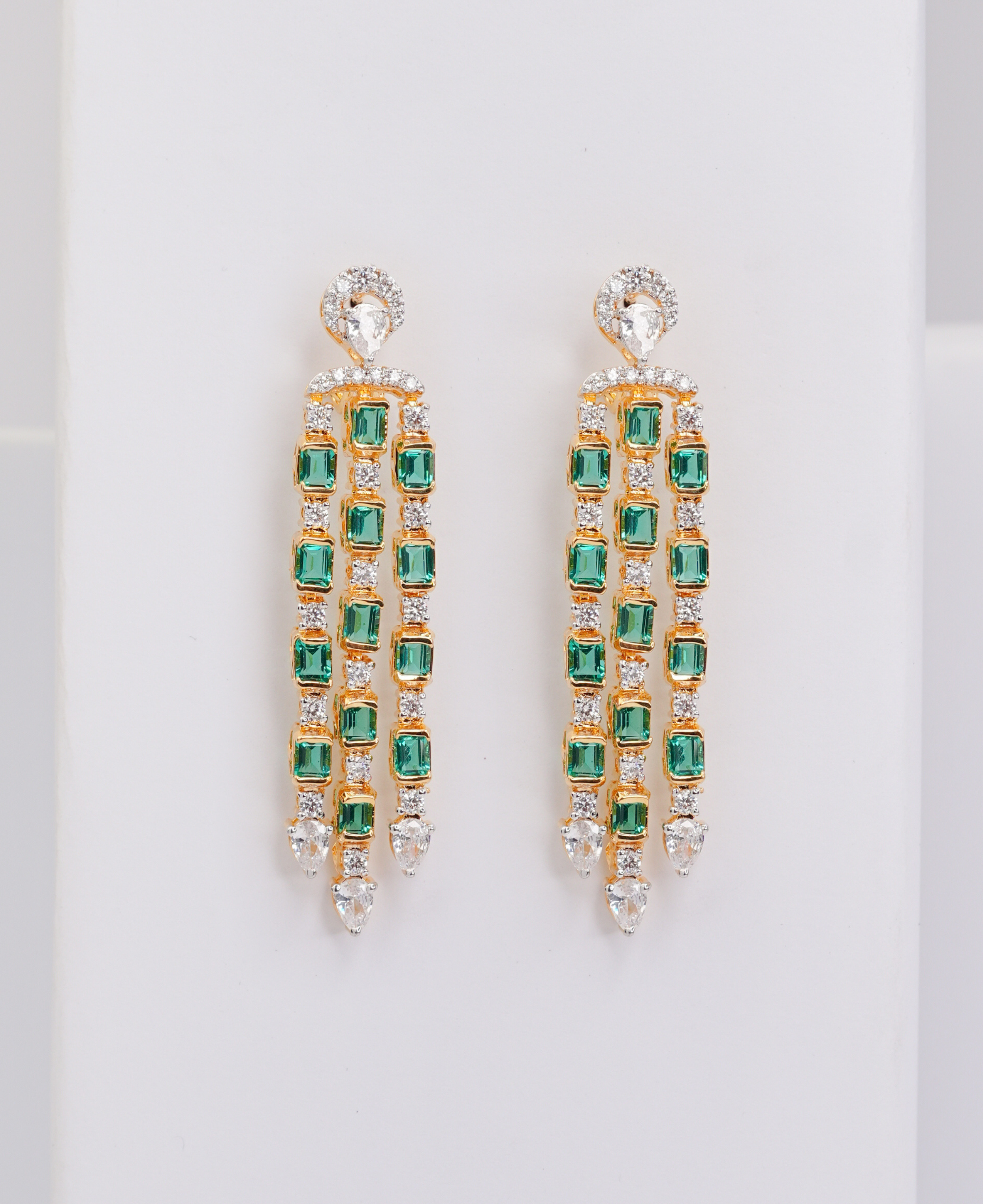 Emerald Waterfall Earrings 2