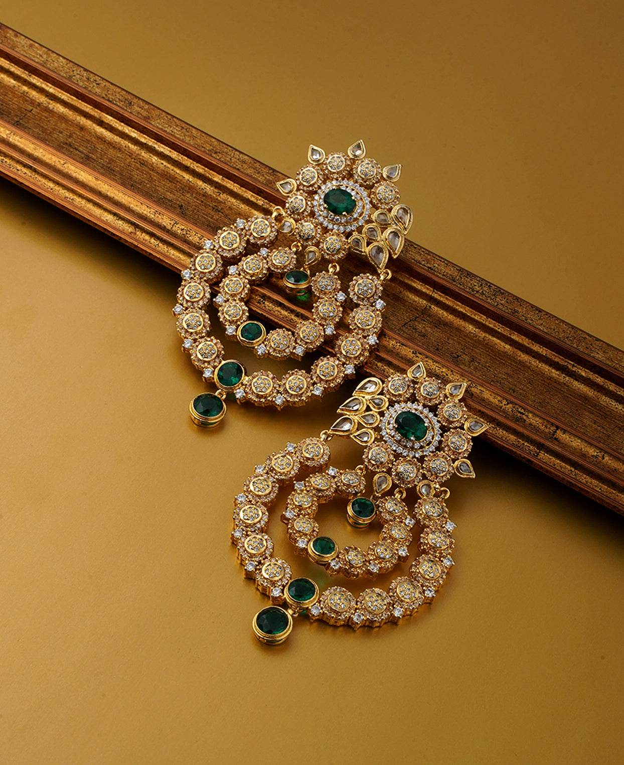 OverSized Bali Emerald Earrings