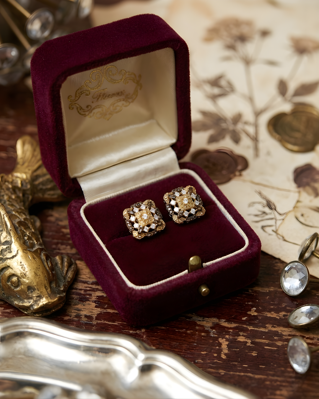 Coffee Champagne Zircon Studs