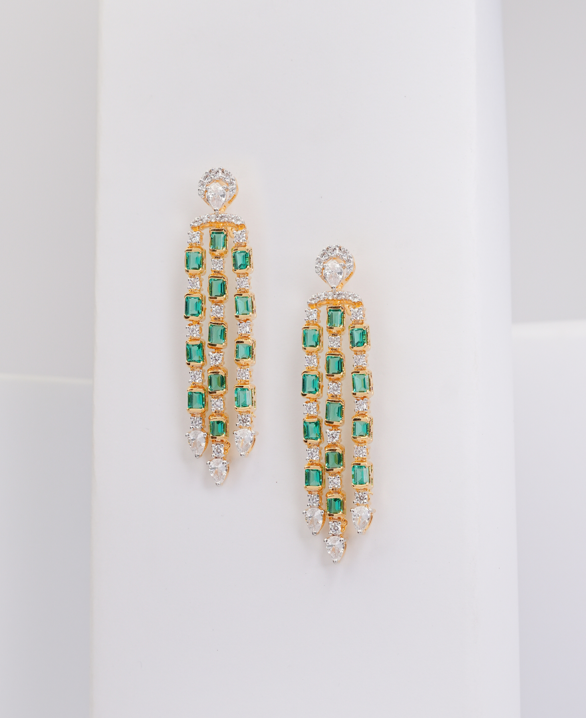 Emerald Waterfall Earrings 2