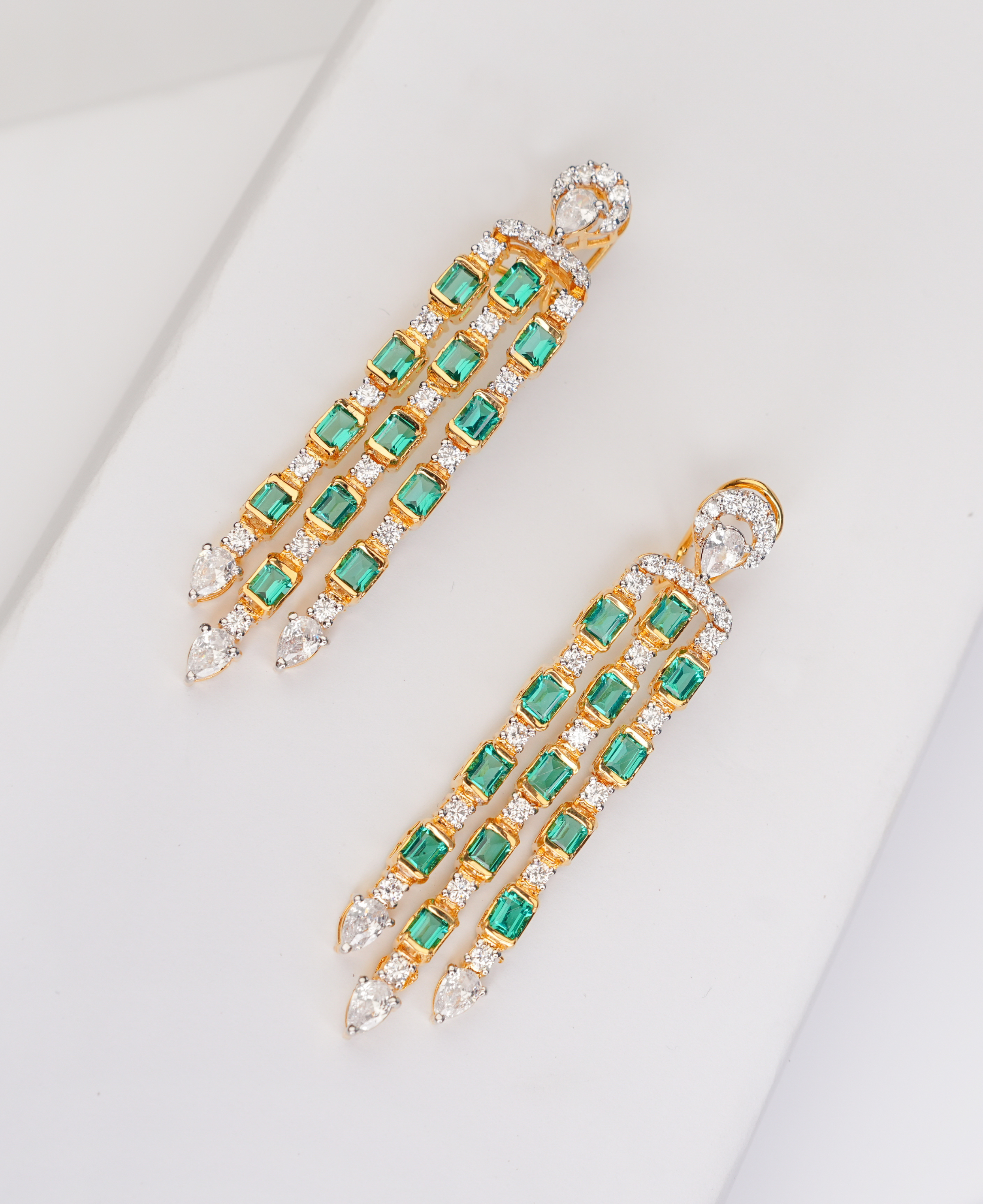 Emerald Waterfall Earrings 2