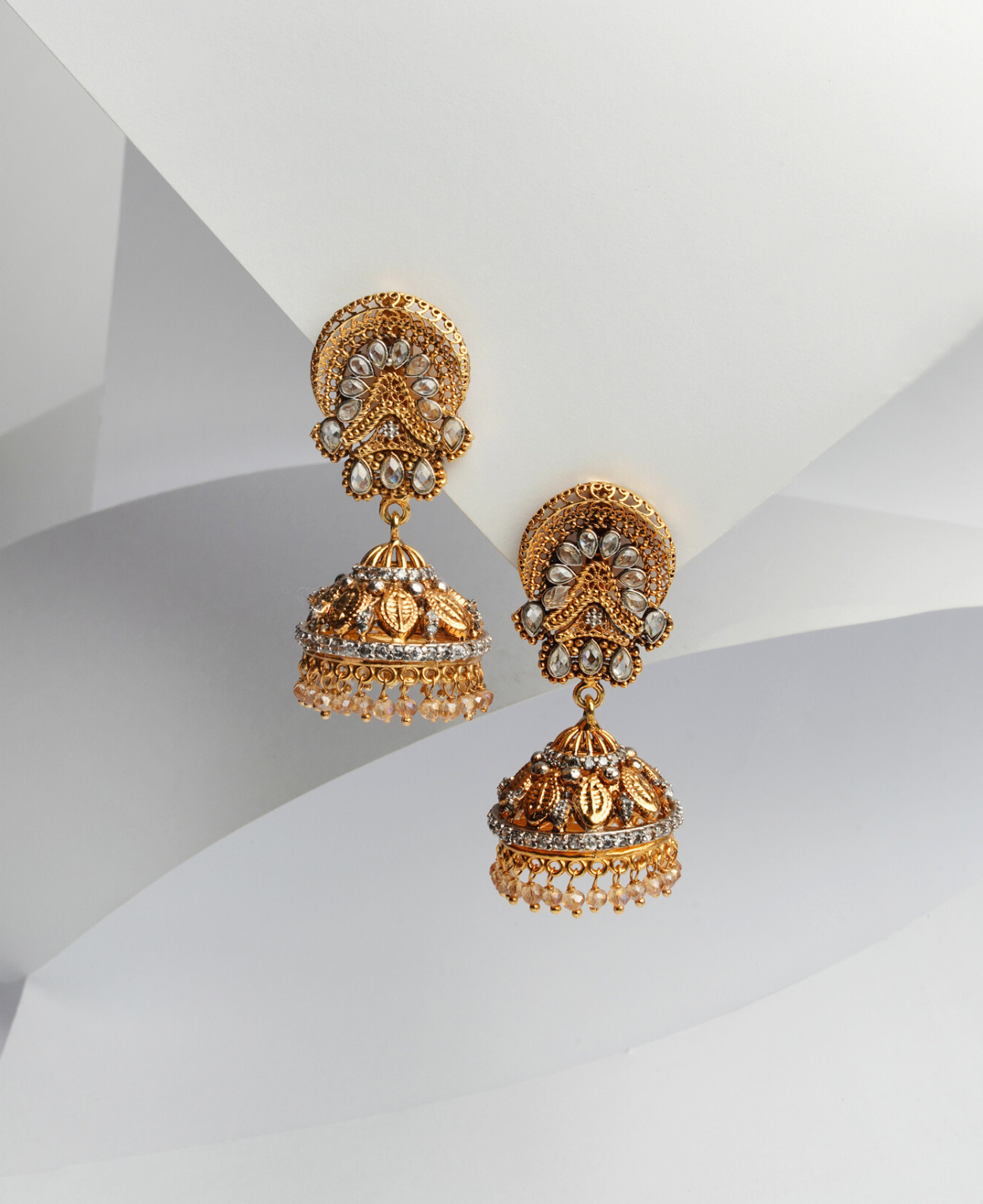 Polki Champagne Jhumki