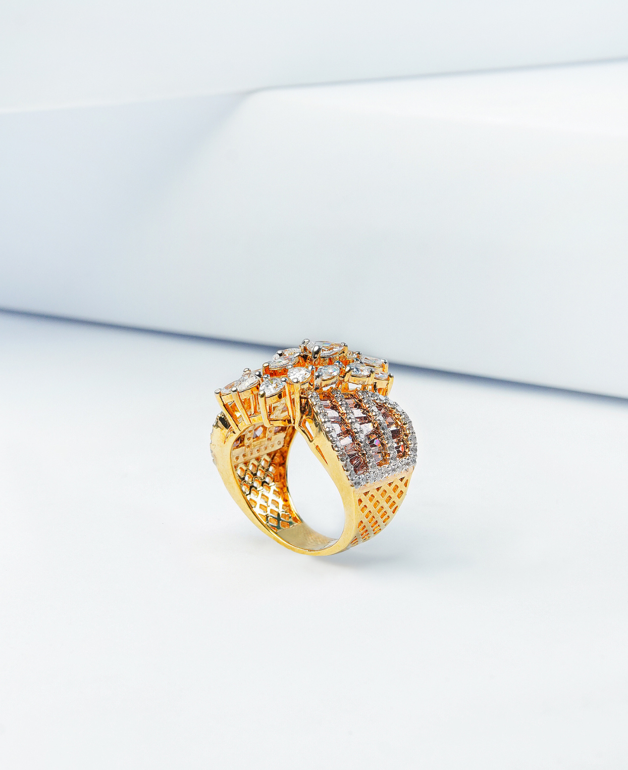 Amethyst Baguette Cuff Ring