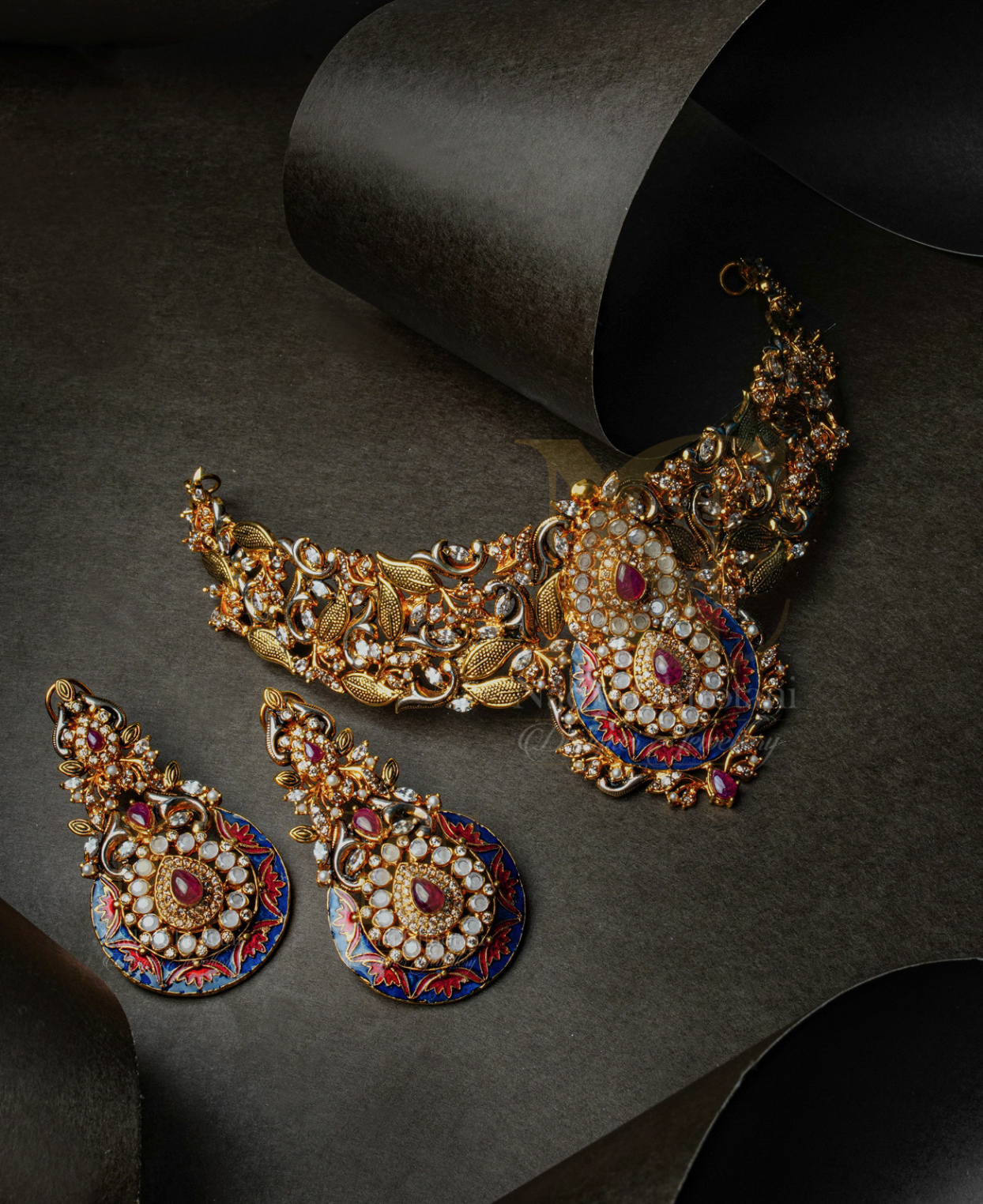 Shehnai Enamel Polki Set