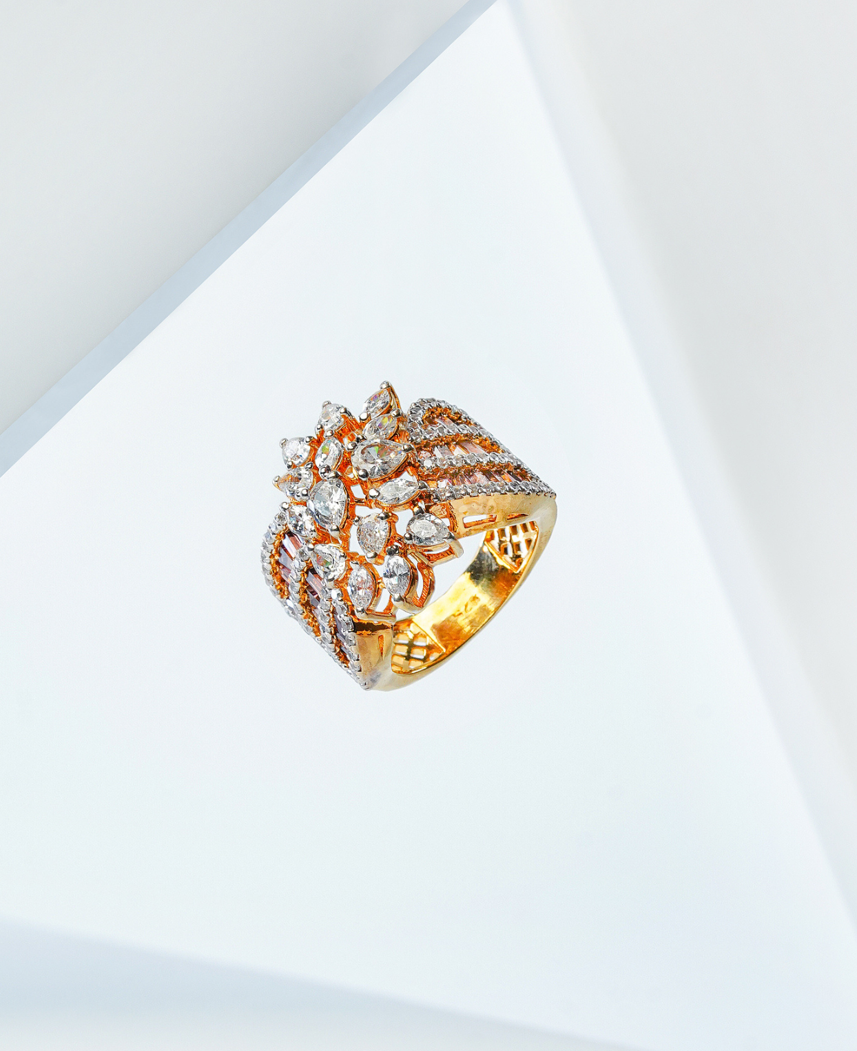 Amethyst Baguette Cuff Ring