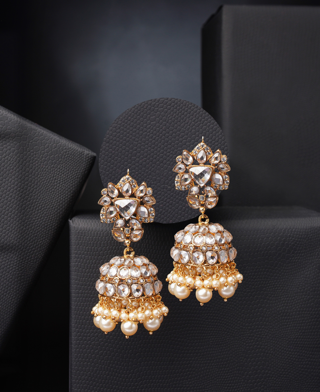 Polki Pearl Jhumka