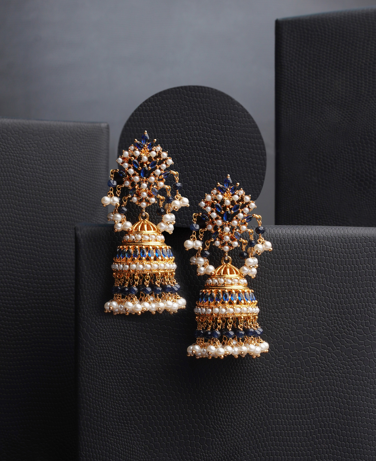 Sapphire Pearl Jhumka