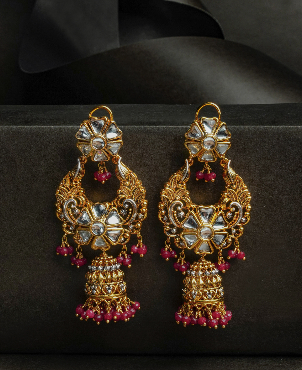 Kundan Katori Ruby Jhumka