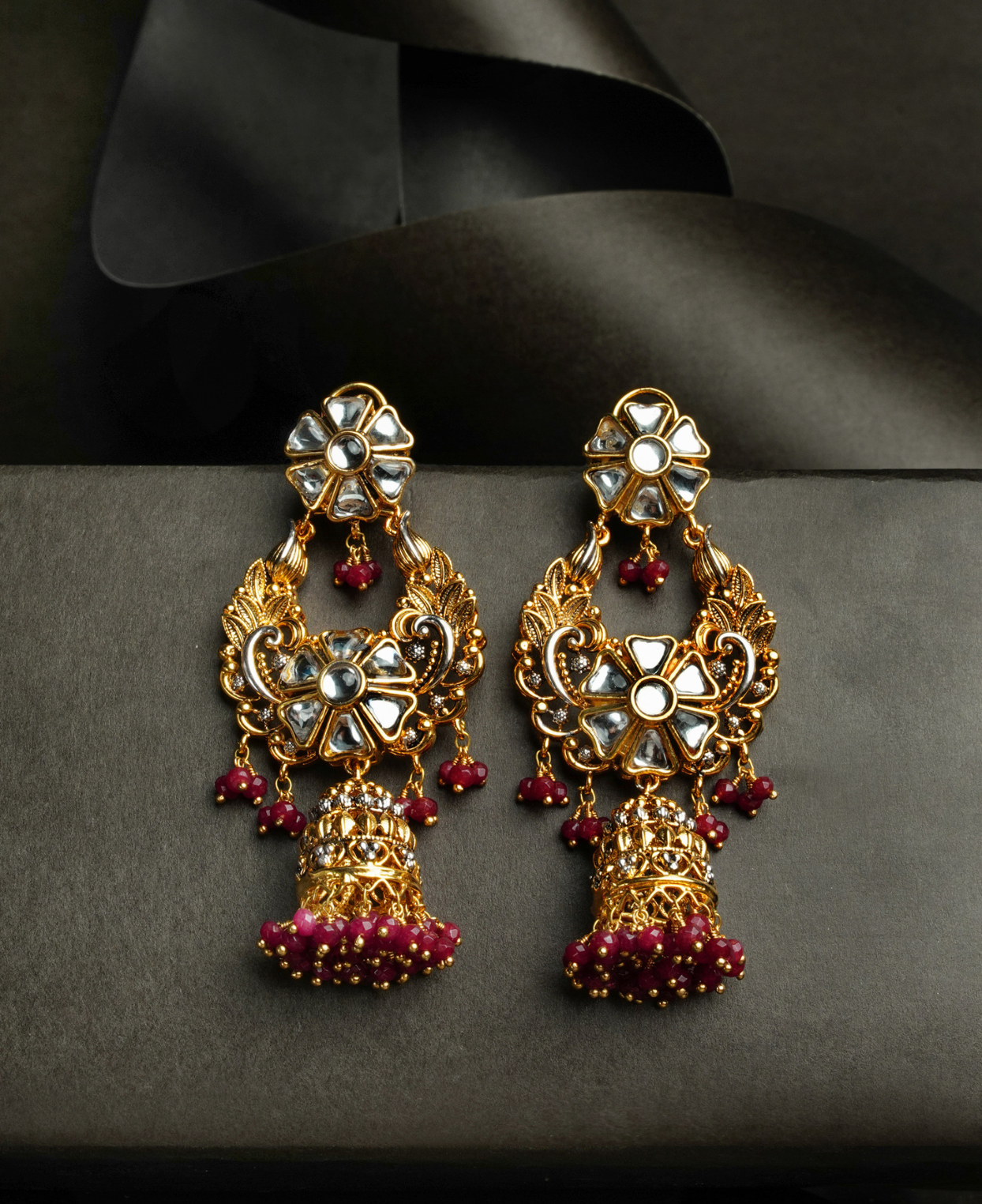 Kundan Katori Ruby Jhumka