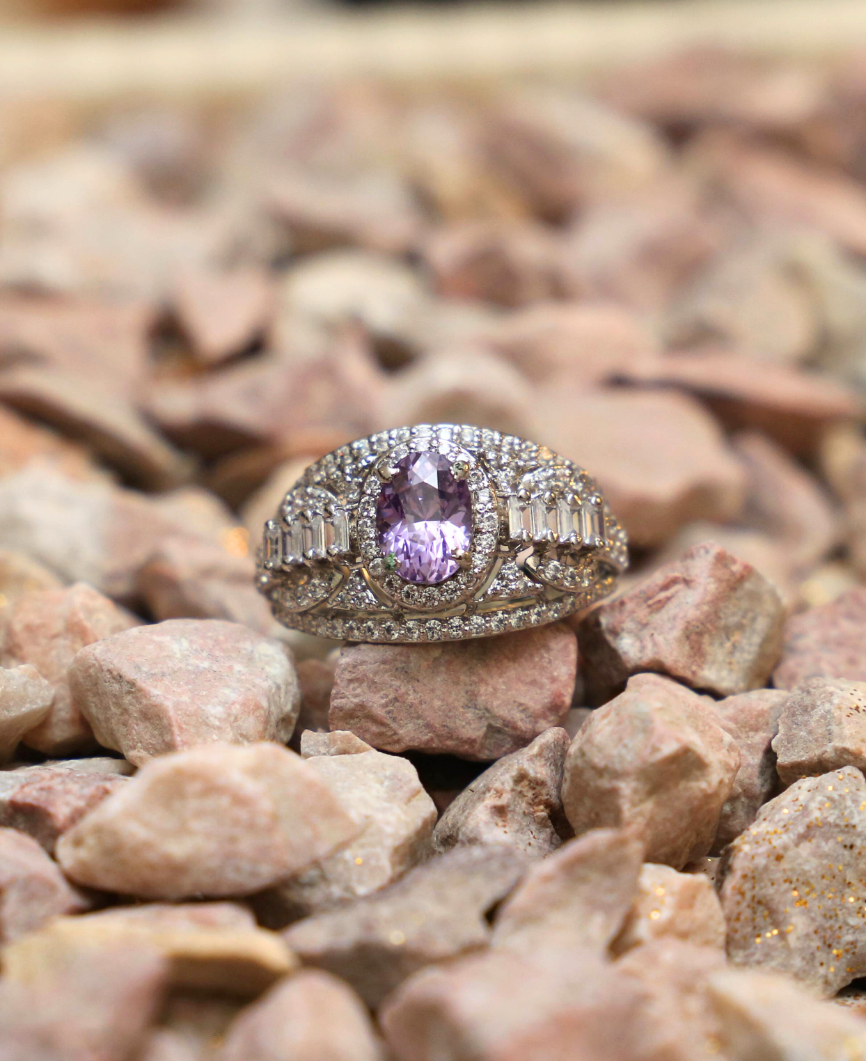 Purple Royalty Baguette Ring