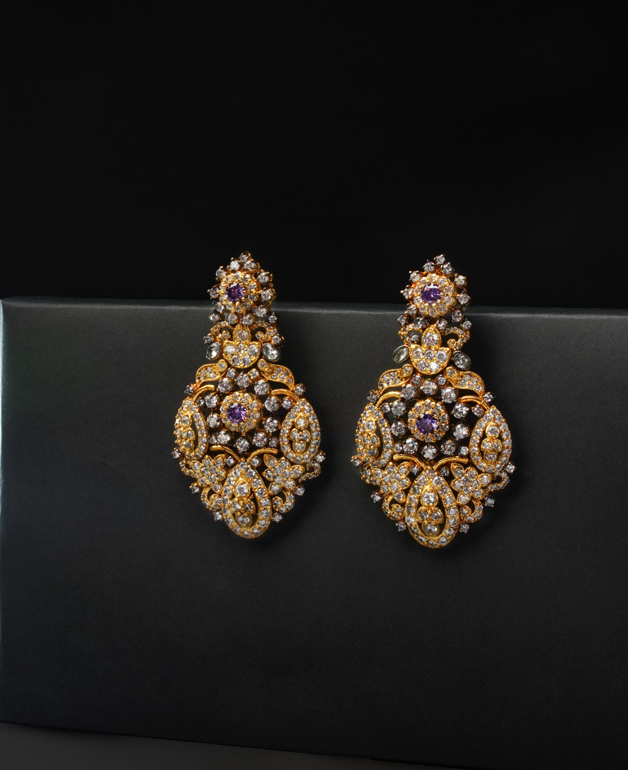 Purple CZ Royalty Earrings