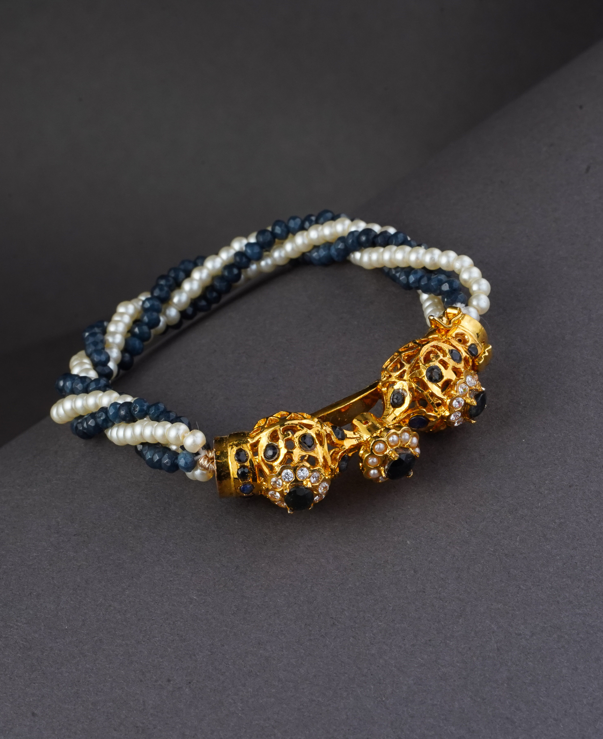Sapphire & Pearl Mogra Bracelet