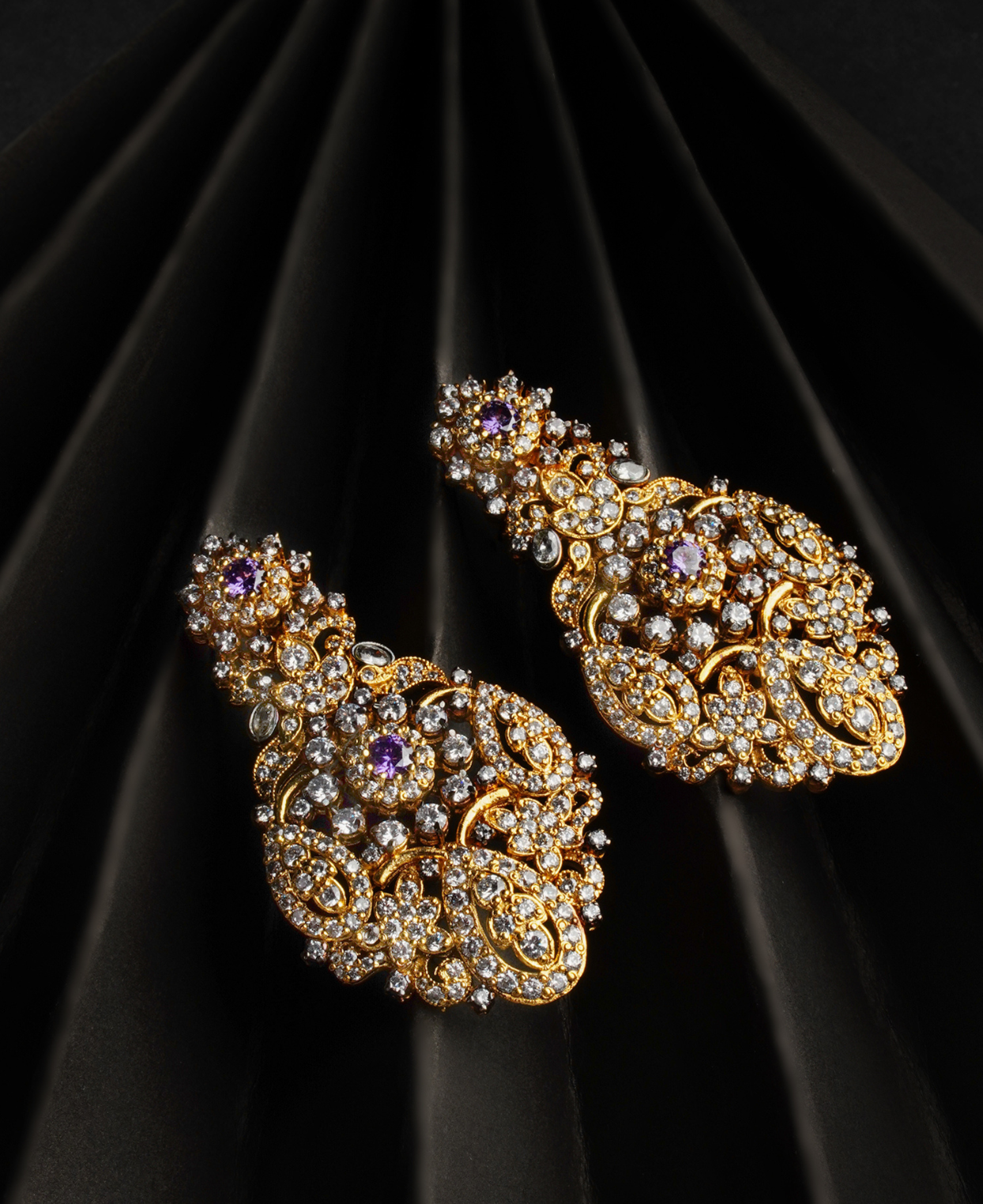 Purple CZ Royalty Earrings