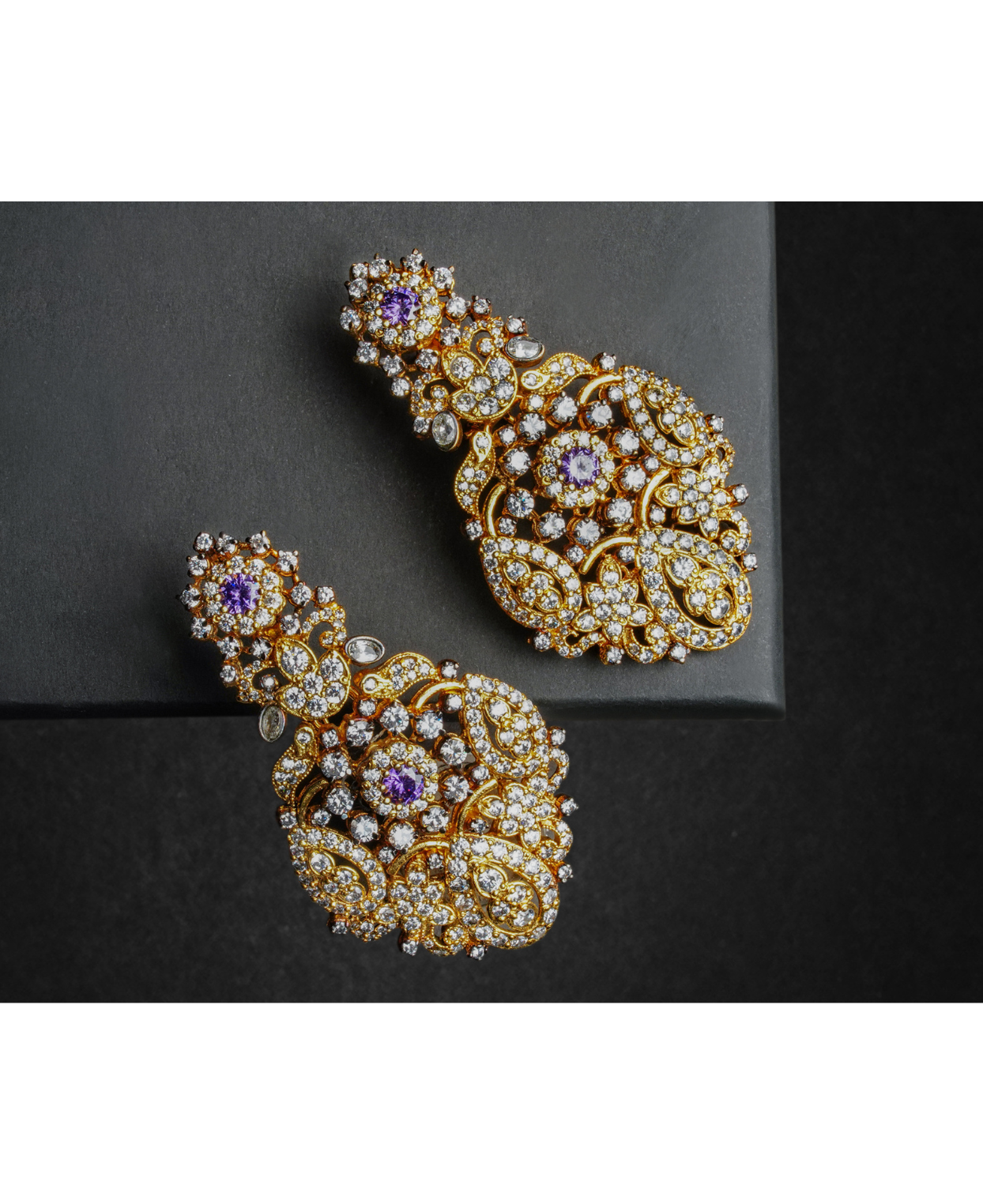 Purple CZ Royalty Earrings