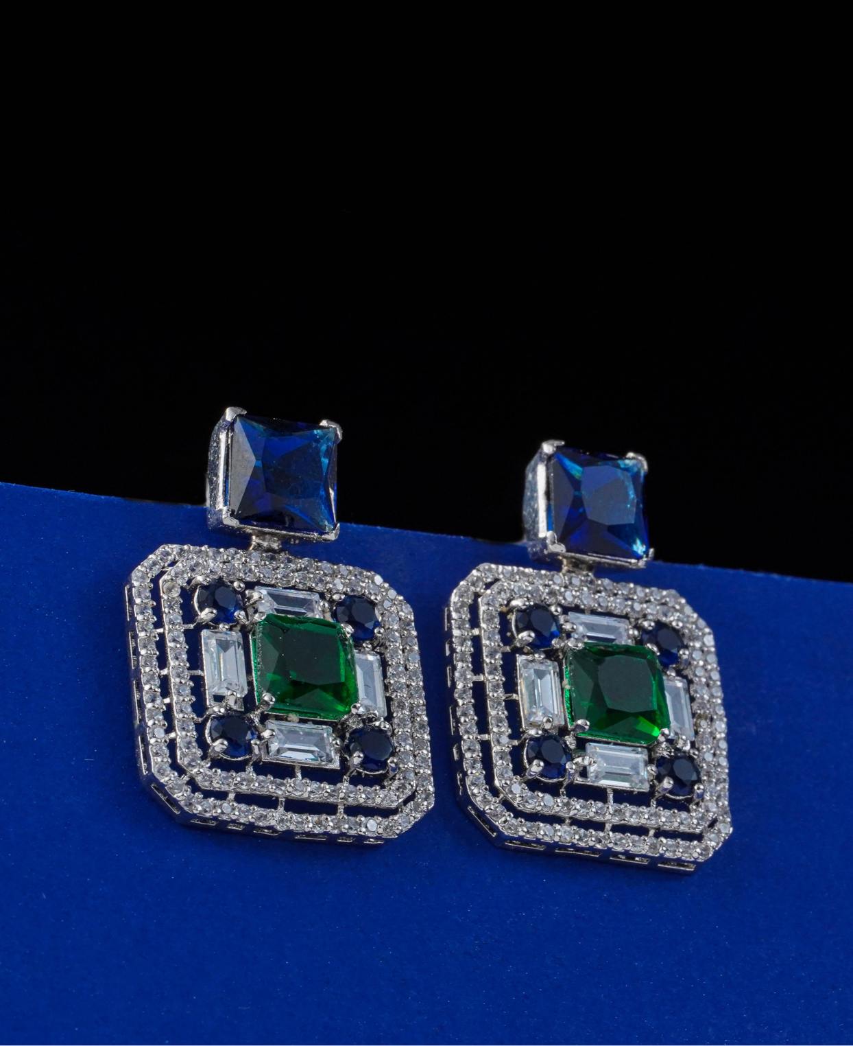 Green & Blue Queen Earring Tops