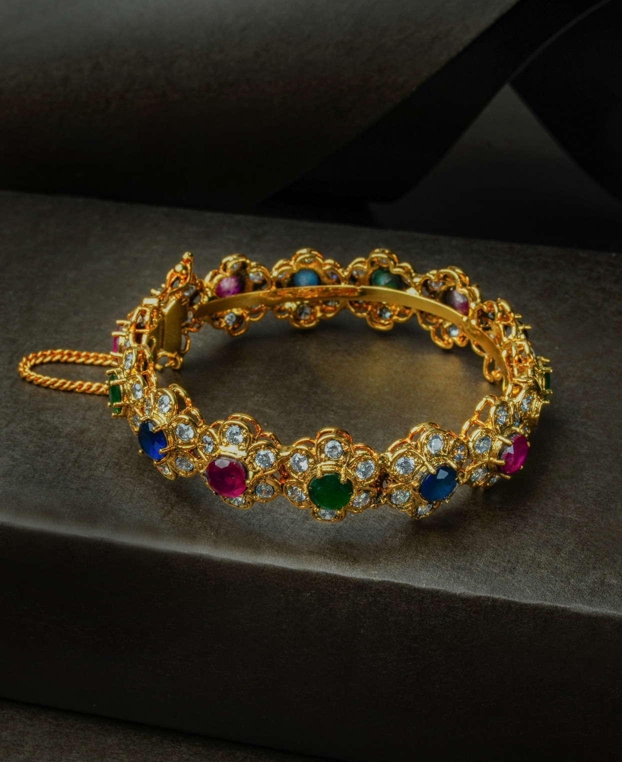 Multi Colored Polki Kara